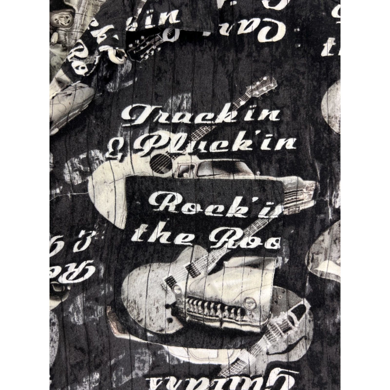 George George Shirt Adult Medium Black White Truckin & Pluckin Country Music Rayon Size US M / EU 48-50 / 2 - 6 Thumbnail