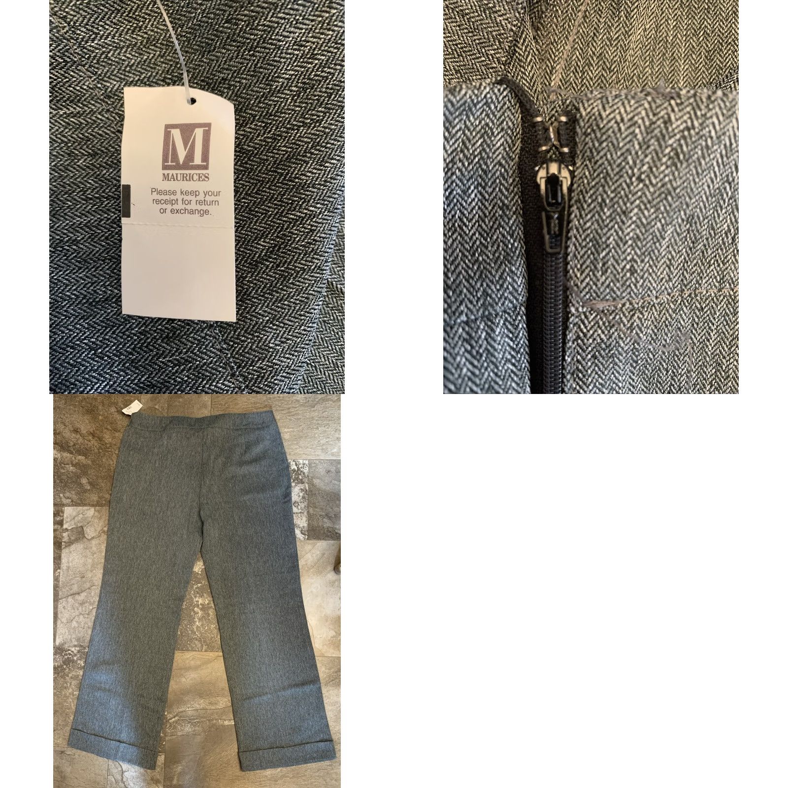 Vintage NWT gray Studio Y Dress Pants Womens 15 Wide-Leg High Rise Cuffed Size 15 Inseam 31.5 in Front Flat Front Polyester Dress Pants Womens Mens? Size 25" / US 0 / IT 36 - 8 Thumbnail