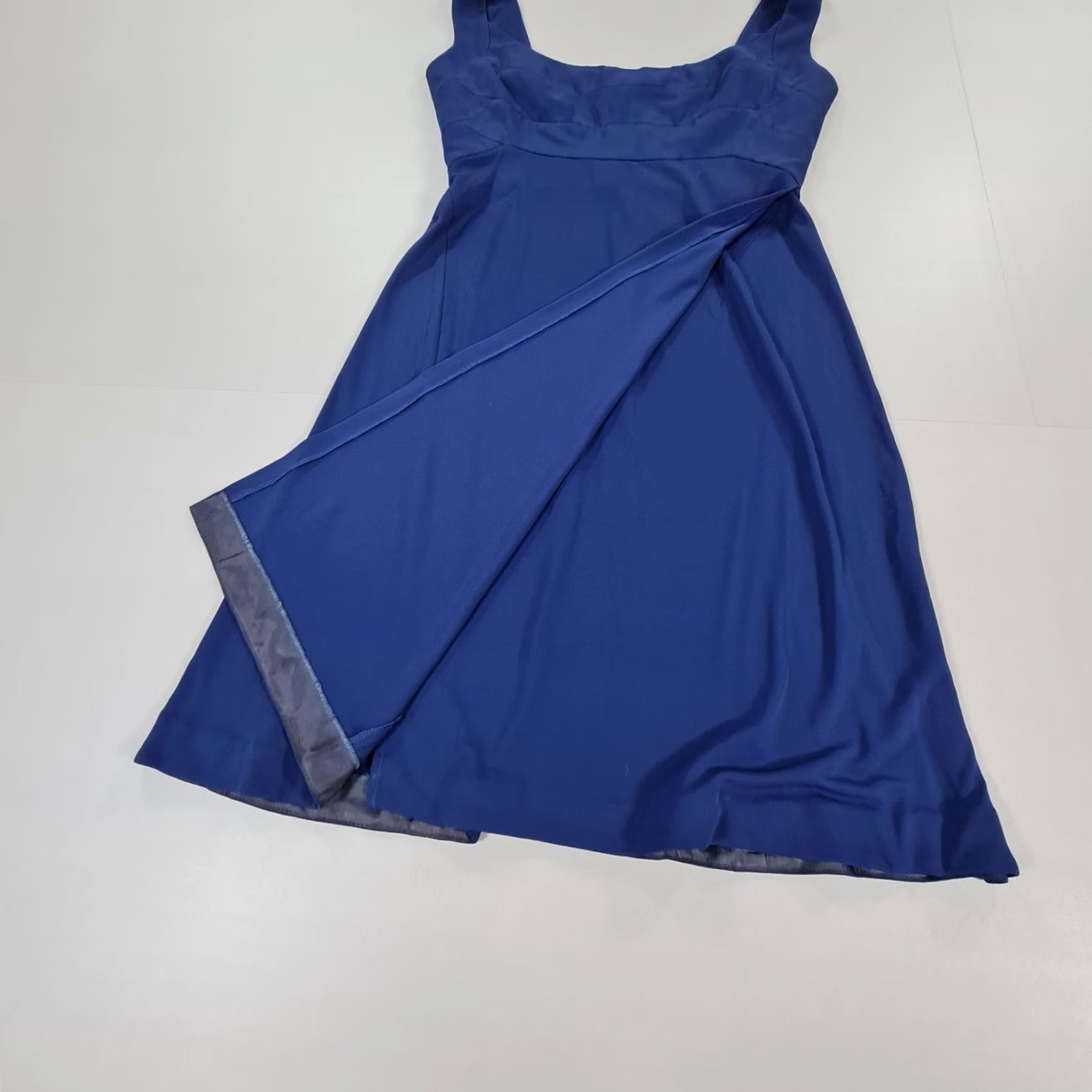 Vintage VINTAGE Herve Leger Navy Blue Dress Short Sleeveless Scoop Neck Zip 12 UK Designer Womens Size 34" / US 12 / IT 48 - 4 Thumbnail