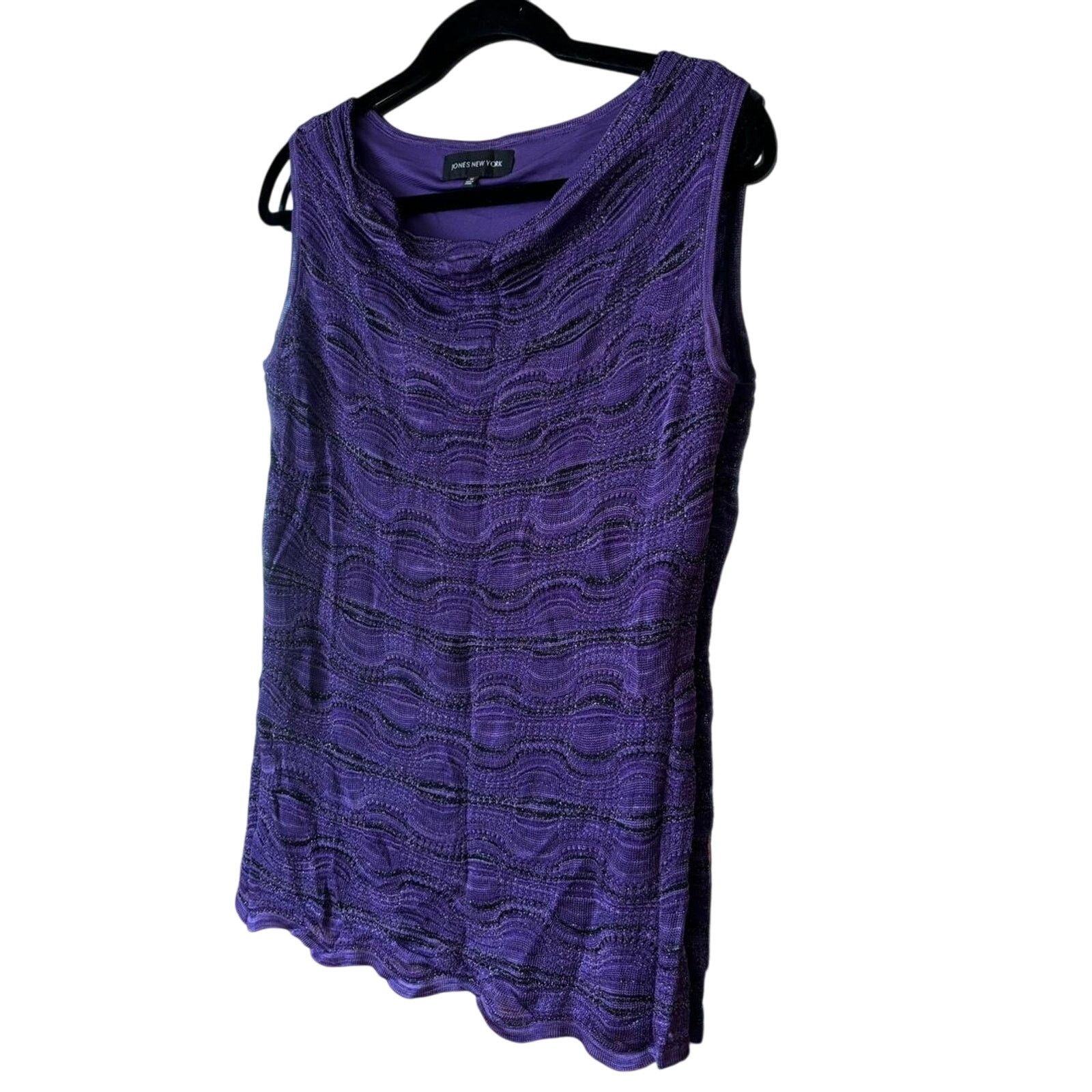 Jones New York Vintage Jones New York Y2K Purple Sparkly Tank Medium Size M / US 6-8 / IT 42-44 - 3 Thumbnail