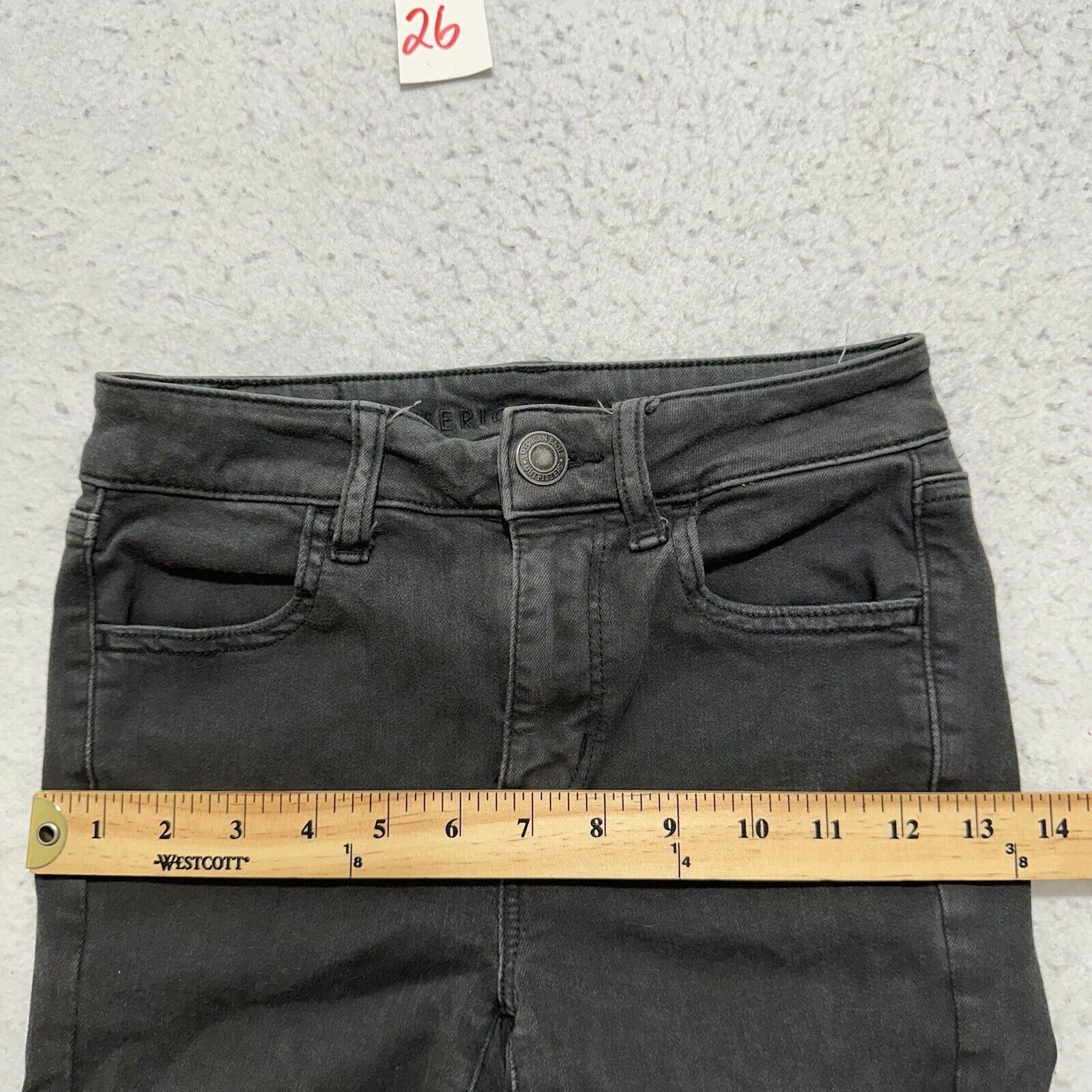 American Eagle Outfitters American Eagle 0 Regular Next Level Skinny Jeans Gray Ripped Size 25" / US 0 / IT 36 - 11 Thumbnail
