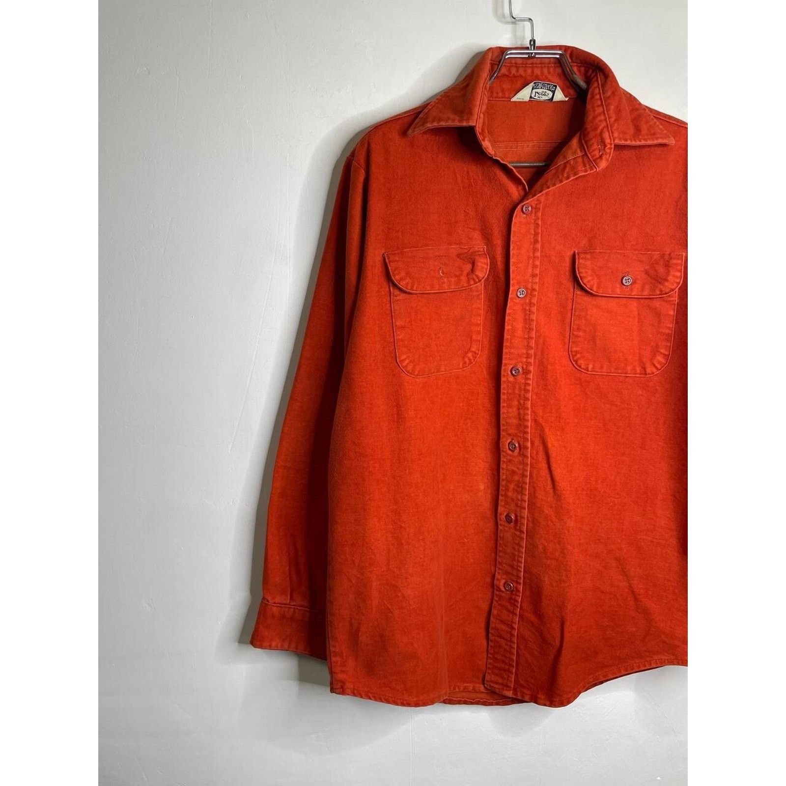 Flannel Vintage Late Traders Flannel Shirt Orange Solid USA Tall L Size US L / EU 52-54 / 3 - 4 Thumbnail