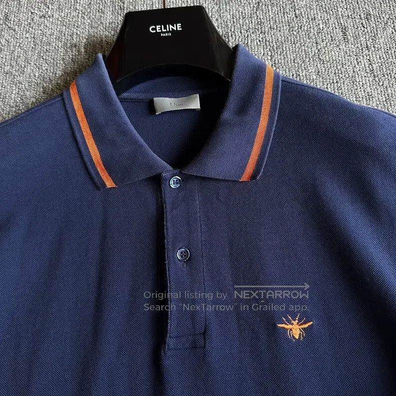 Dior Dior Little bee embroidery on the chest polo shirt Size US XL / EU 56 / 4 - 2 Thumbnail