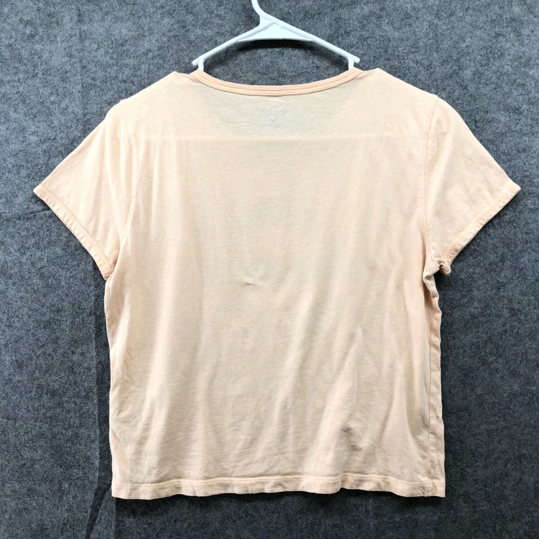 J.Crew VINTAGE? No. J. Crew Broken In Green Spaced T Shirt Womens S Short Sleeve Peach Crewneck Crop Size S / US 4 / IT 40 - 2 Thumbnail