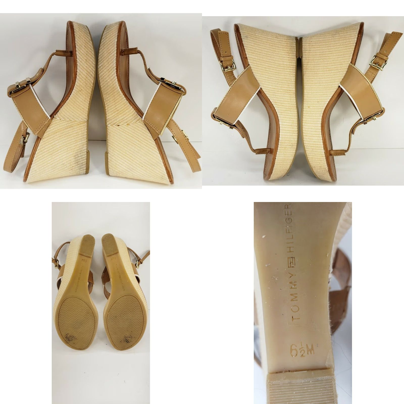 Tommy Hilfiger Tommy Hilfiger Womens TWMAREE Platform Cork Sandals Tan Gold Size 6.5M Size US 7 / IT 37 - 8 Thumbnail