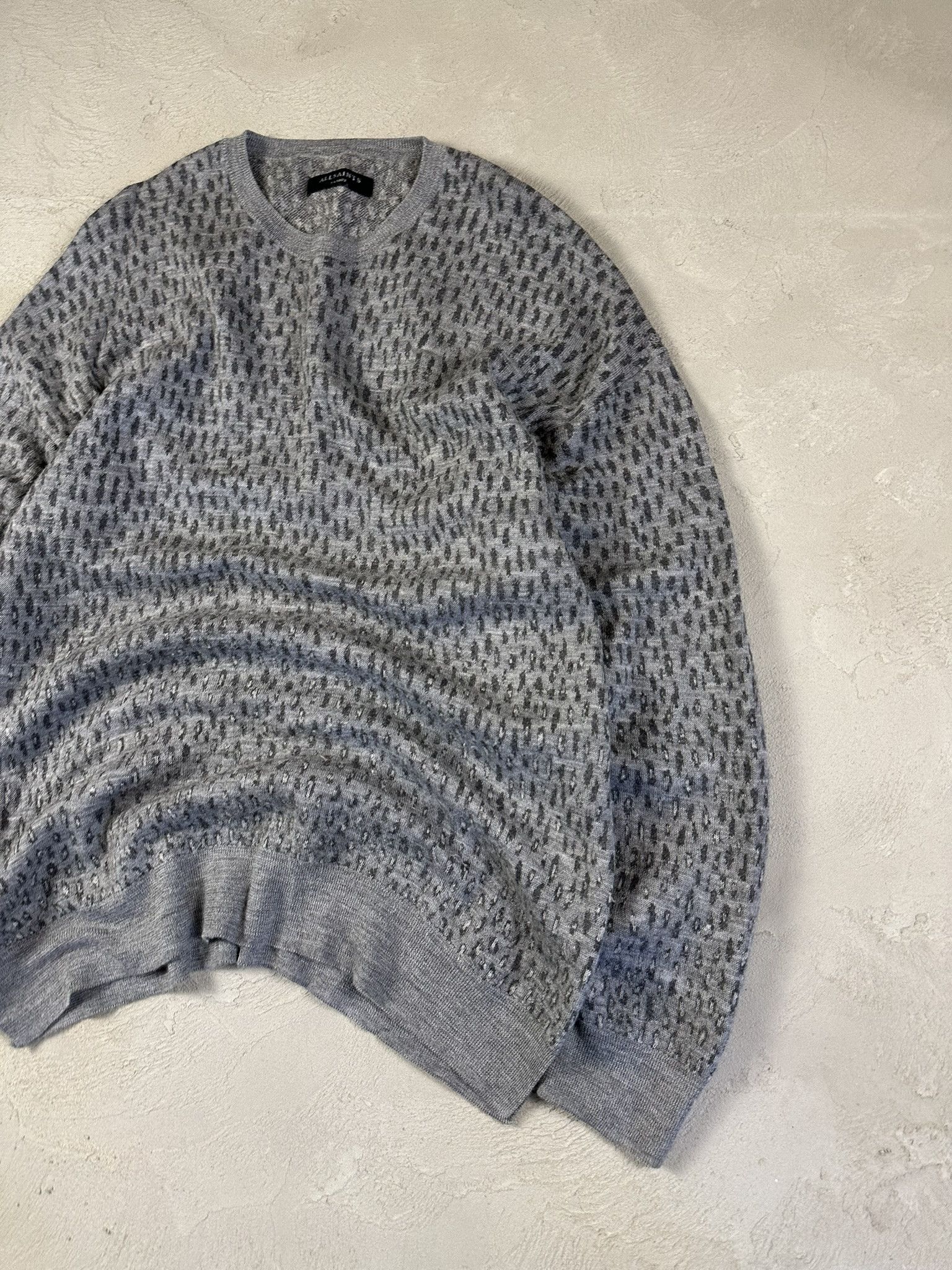 Allsaints Merino Wool Leopard Boxy Knit Sweater