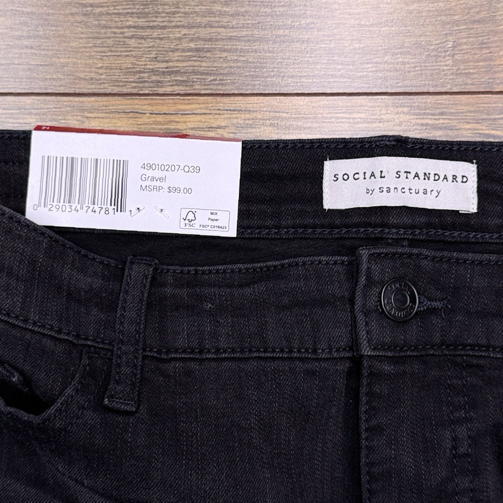Sanctuary Sanctuary Jeans Women 14 Black Slim Straight High Rise New Size 36" / US 14 / IT 50 - 4 Thumbnail