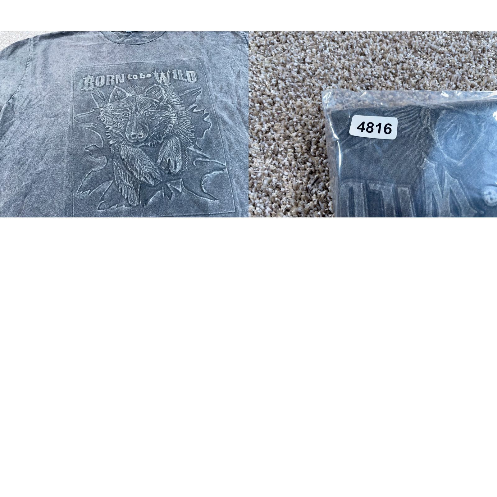 Vintage VINTAGE Wolf Born to Be Wild Graphic T-Shirt Adult XL Gray 90s Biker Mens USA Made Size US XL / EU 56 / 4 - 8 Thumbnail
