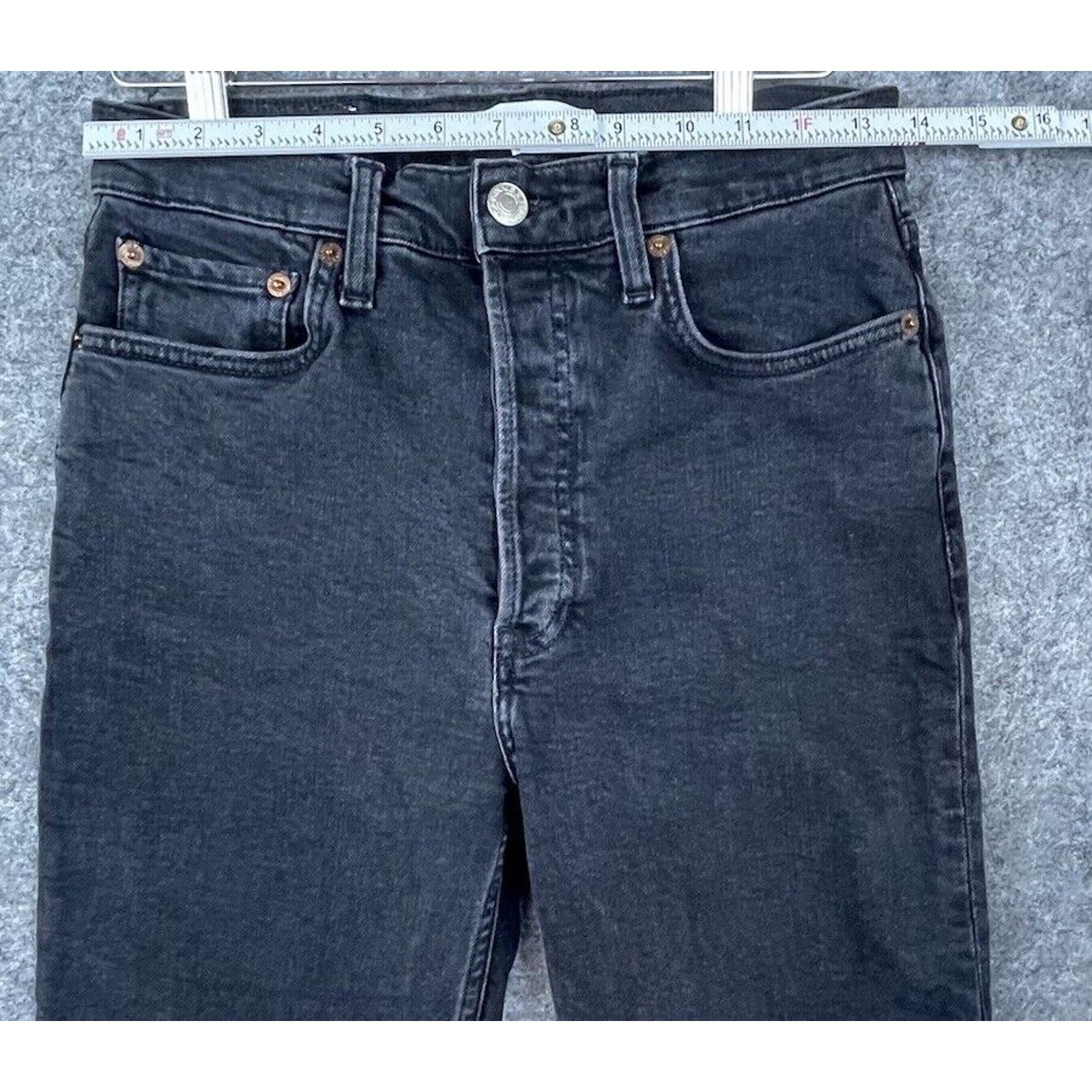 RE/DONE Re/Done Jeans Womens 28 Faded Black Straight Raw Hem Size 28" / US 6 / IT 42 - 5 Thumbnail