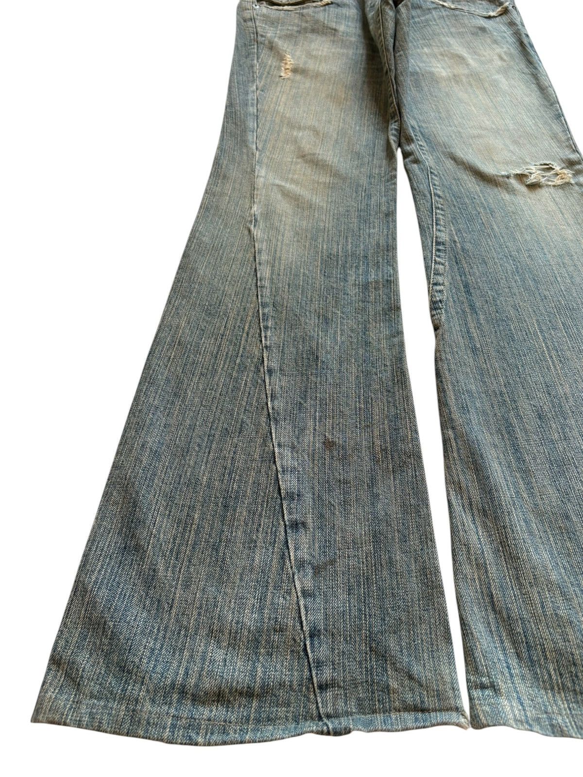 If Six Was Nine × Japanese Brand × Tornado Mart Vintage Tornado Mart Rusty Mud Wash Distress Rip Flare Jeans Size US 32 / EU 48 - 6 Thumbnail