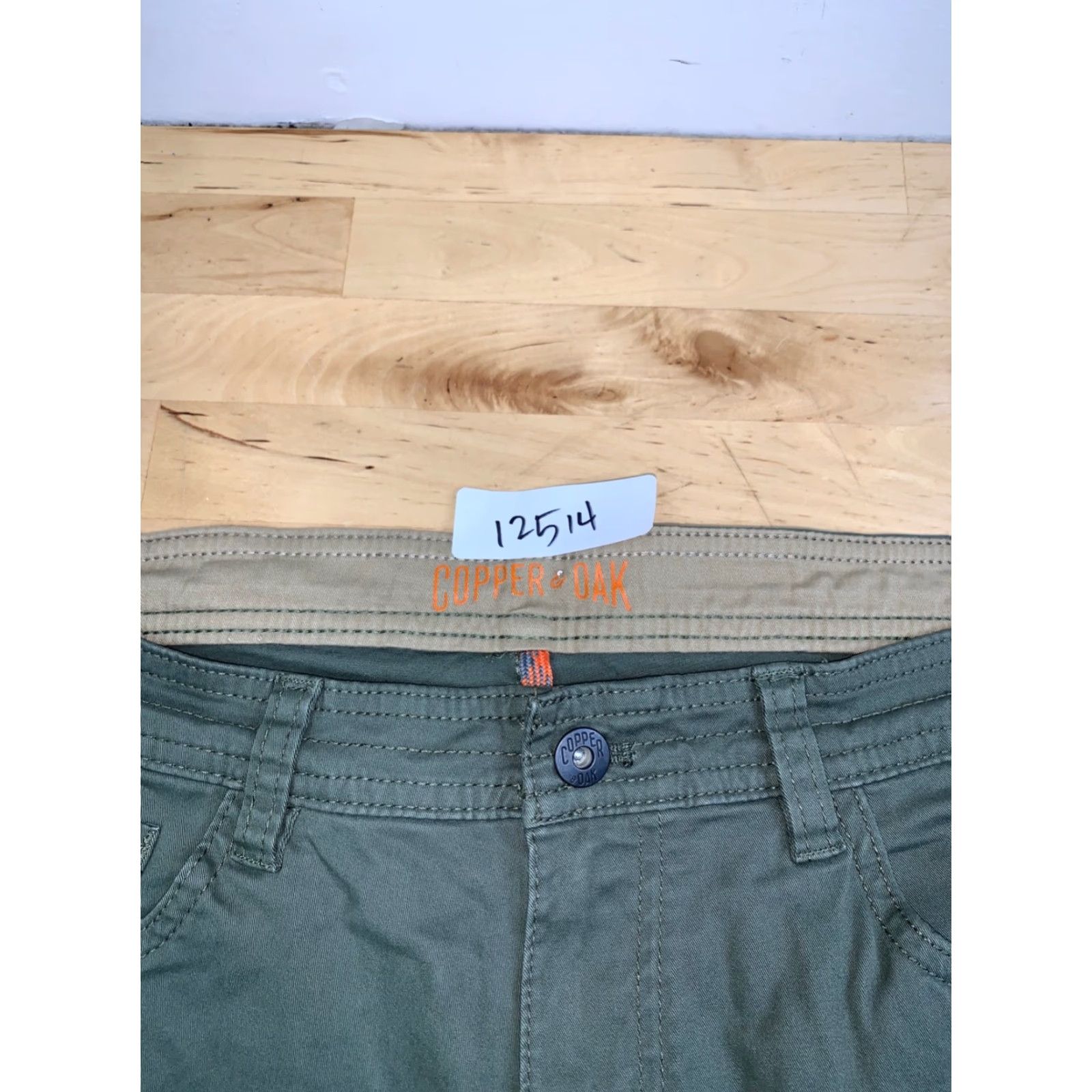 Vintage Cooper & Oak Pants Mens 34x30 Green Straight Casual Outdoor Stretch Chino - 12514 Size US 34 / EU 50 - 3 Thumbnail