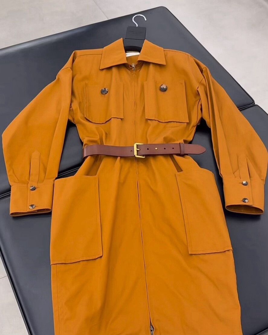 Saint Laurent Paris Saint Laurent Brown Belted Dress Size M / US 6-8 / IT 42-44 - 1 Thumbnail