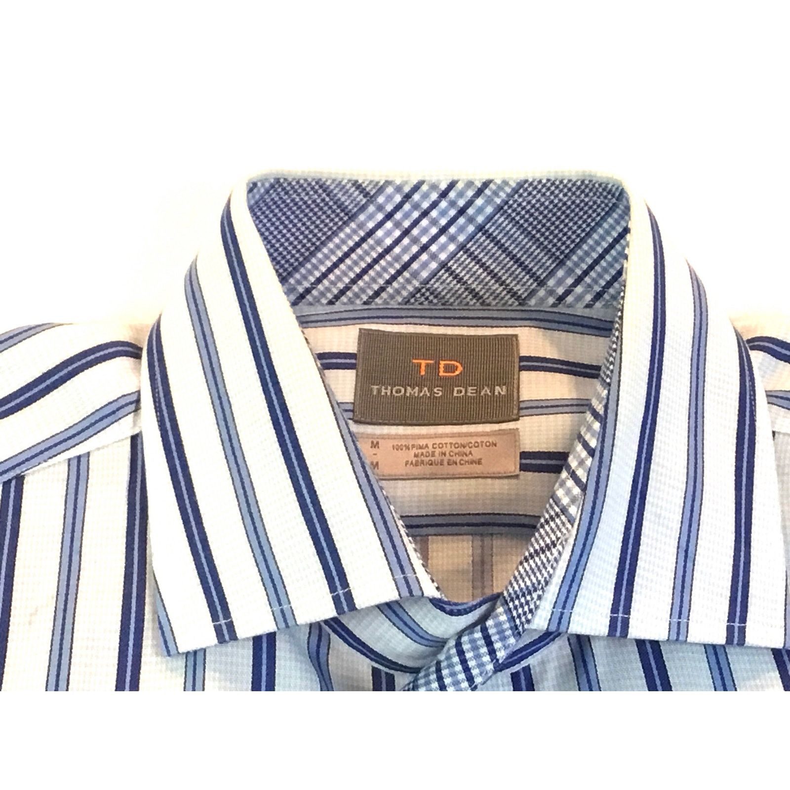 Thomas Dean Thomas Dean Shirt Blue Multi Stripe Long Slv Size Medium Size US M / EU 48-50 / 2 - 2 Thumbnail