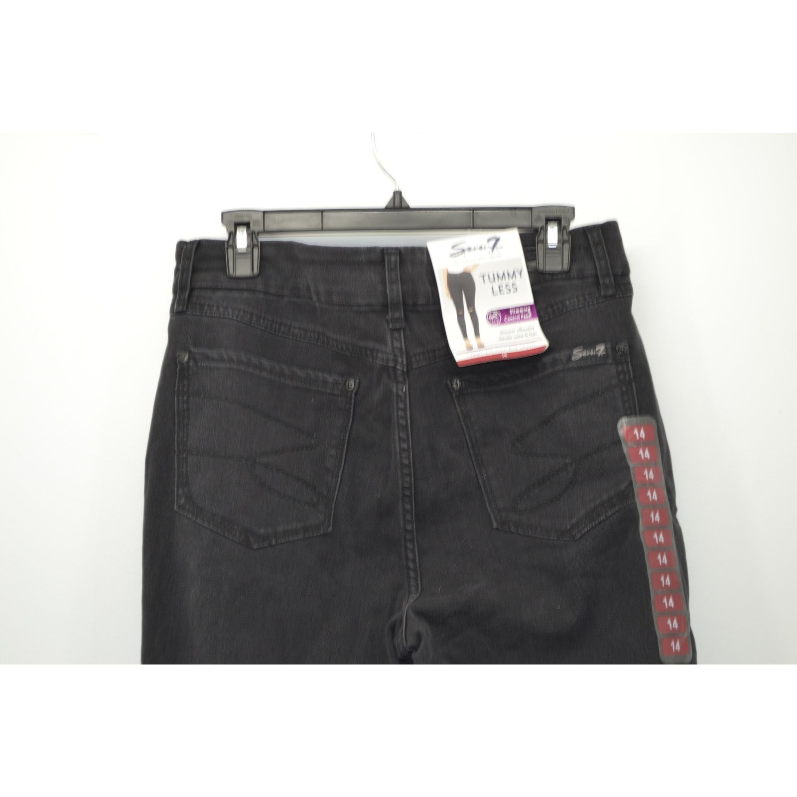 Seven 7 Seven 7 Black Jeans Black Tummy Less High Rise Skinny Sz 14 Size 36" / US 14 / IT 50 - 14 Thumbnail