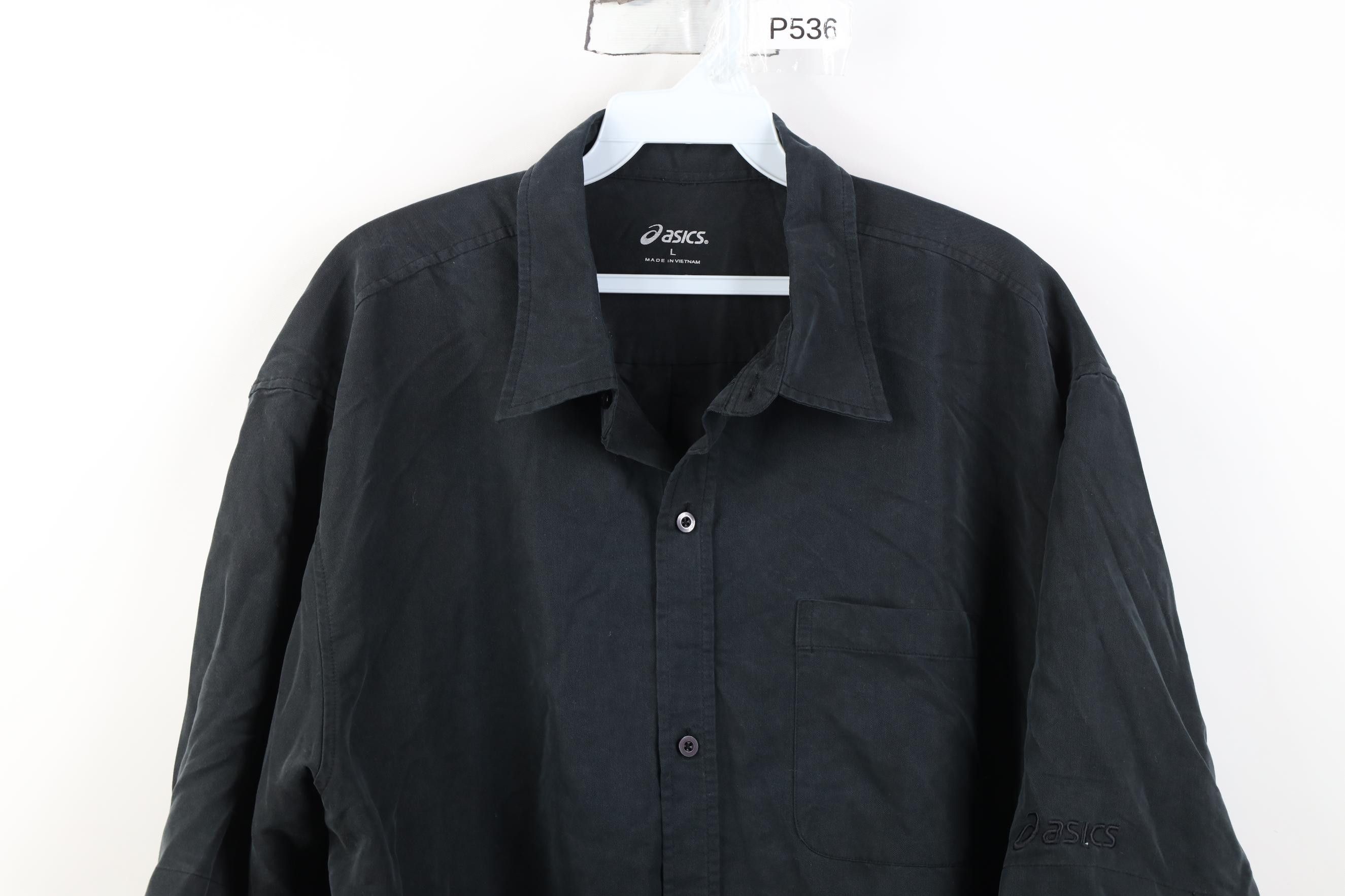 Asics Vintage Asics Spell Out Microfiber Short Sleeve Button Shirt Size US L / EU 52-54 / 3 - 2 Thumbnail