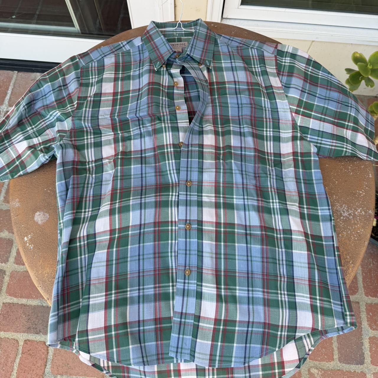 Levi's 90s windridge Wrinkle Free blue & green plaid button Size M Size US M / EU 48-50 / 2 - 5 Thumbnail