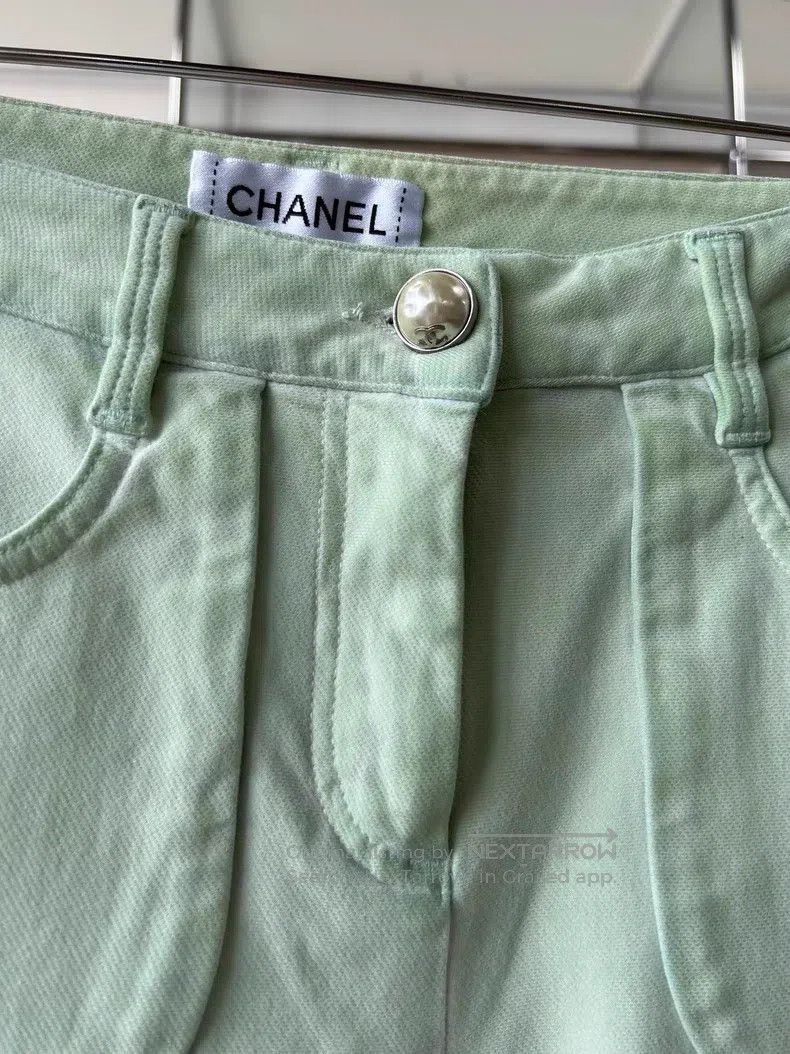 Chanel Chanel Green slim denim trousers Size 42" / US 20 - 2 Thumbnail