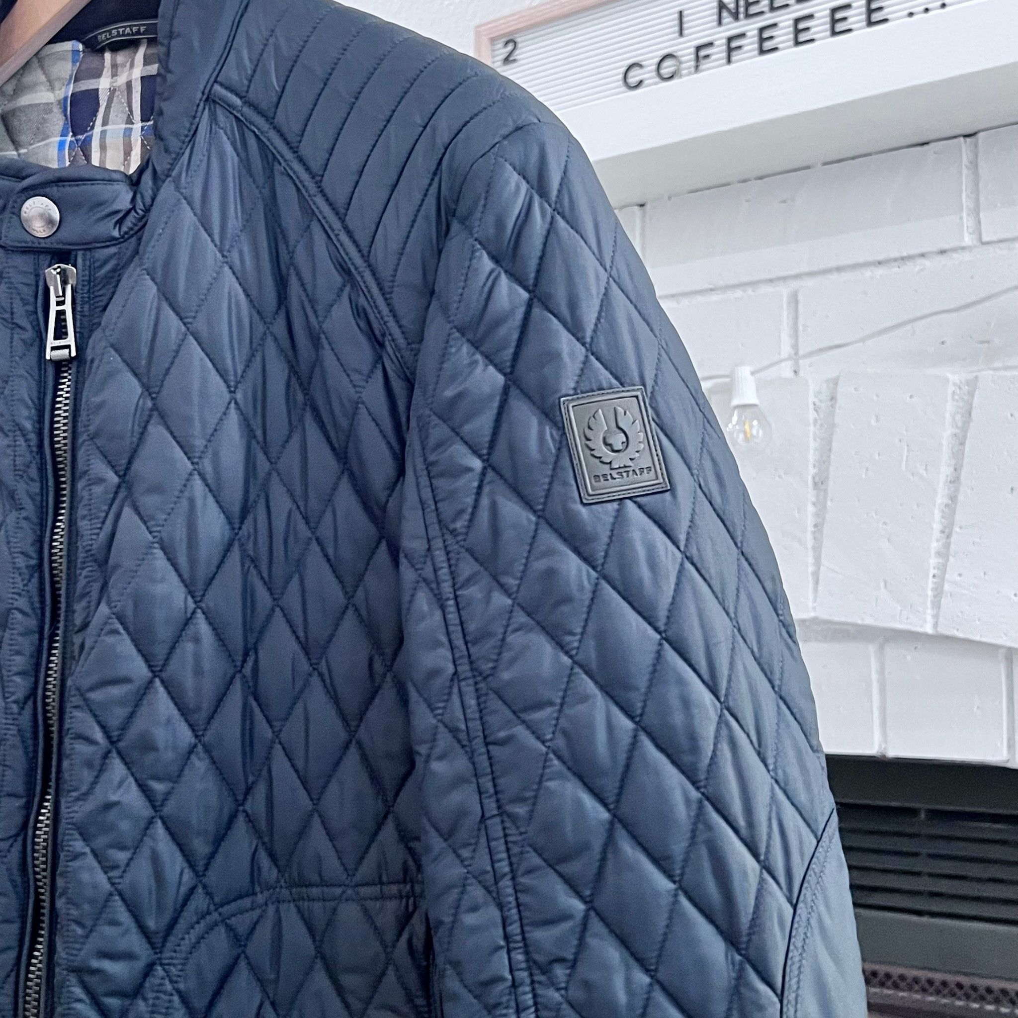Belstaff Belstaff England Puffer Quilted Racer Jacket - Navy Blue Size US L / EU 52-54 / 3 - 3 Thumbnail