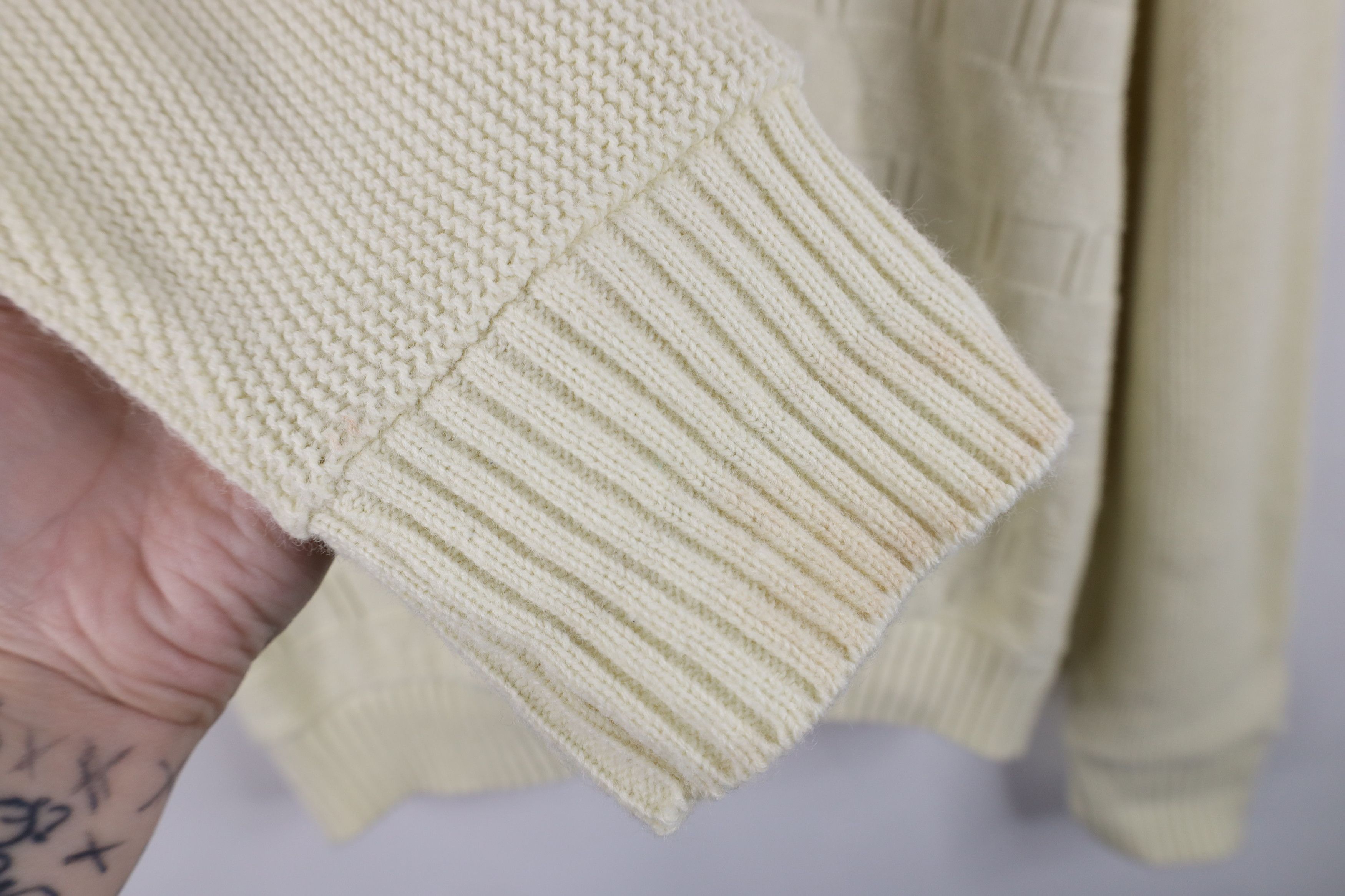 Vintage Vintage 70s Streetwear Knit Cardigan Sweater Beige USA Size US L / EU 52-54 / 3 - 10 Thumbnail