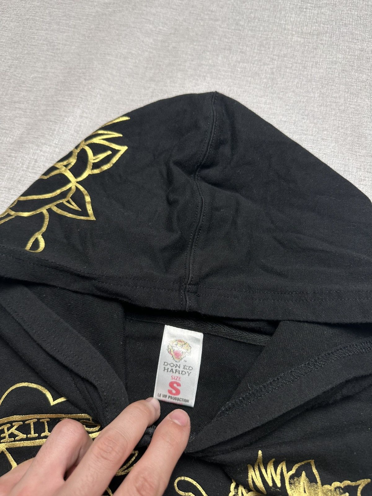 Ed Hardy Ed Hardy by Christian Audigier Rare Black Gold Y2K Zip Size S / US 4 / IT 40 - 8 Thumbnail