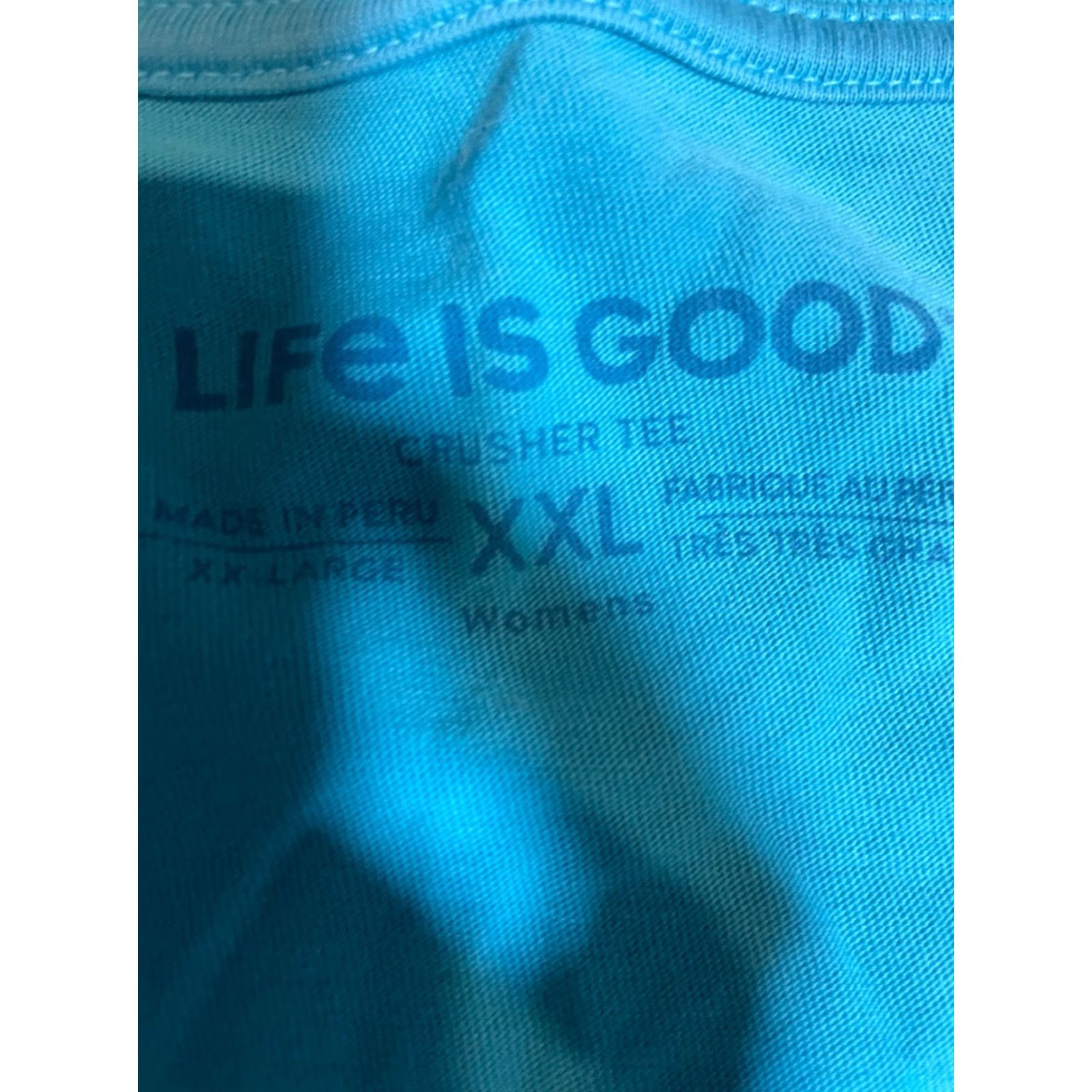 Life is Good Life is Good Shirt Womens Top Blue Short Sleeve Kindness is a Chain Reaction 2XL Womens T-Shirt Size XXL / US 16-18 / IT 52-54 - 3 Thumbnail
