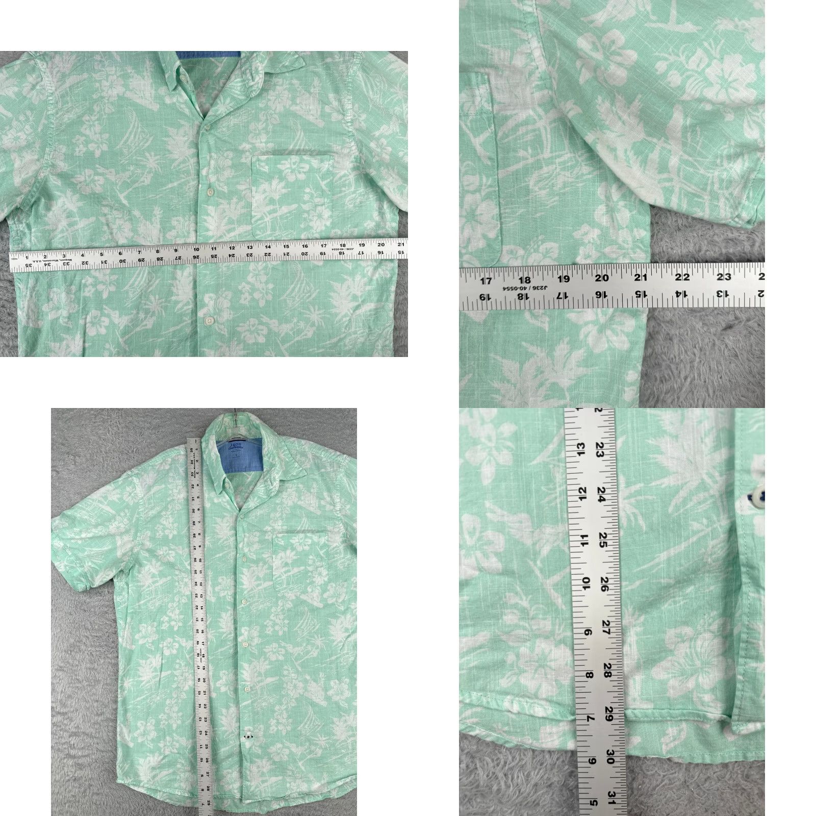 Izod VINTAGE IZOD Saltwater Shirt Men L Blue Floral Palm Parrot Button-Up Cotton Hawaiian Shirt (Adult) Large Blue Floral Hawaiian Size US L / EU 52-54 / 3 - 8 Thumbnail
