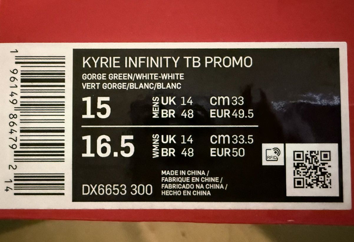 Nike Nike Kyrie Infinity 8 “Promo” (players only) Gorge Green NEW Size US 15 / EU 48 - 4 Thumbnail