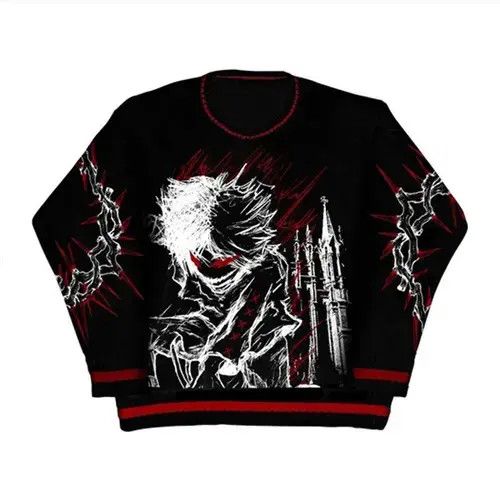 Japanese Brand × Vintage Knitted Sweater Men's Hip-hop Street Gothic Wool Retro Size US M / EU 48-50 / 2 - 2 Thumbnail