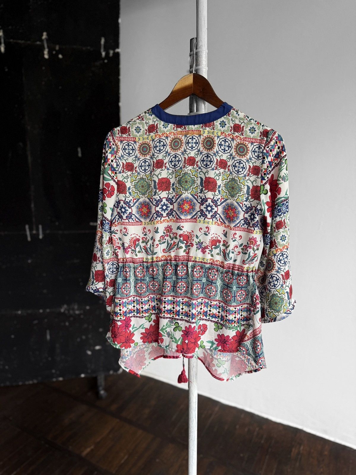 Designer × Desigual Desigual Womens Multicolor 3/4 Sleeve Blouse Top Shirt Size S / US 4 / IT 40 - 3 Thumbnail
