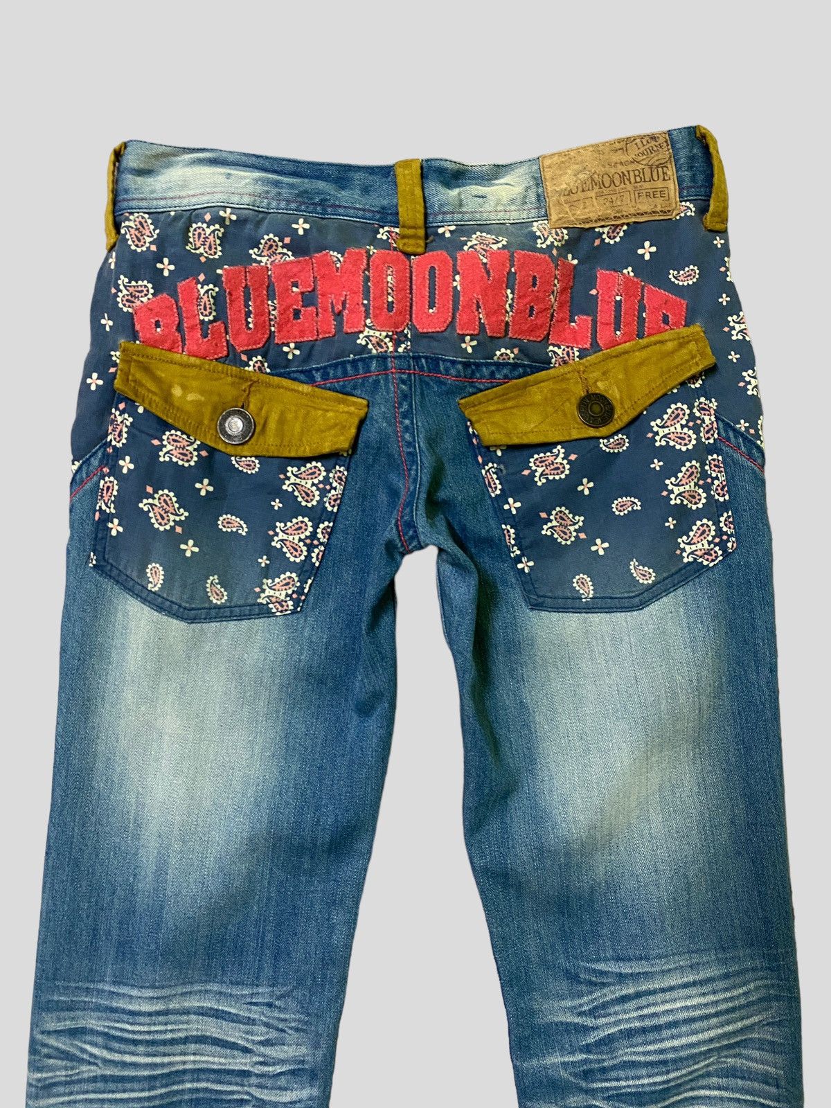 Designer × Japanese Brand × Vintage Vintage Blue Moon Blue Patches Low Rise Denim Size US 30 / EU 46 - 9 Thumbnail