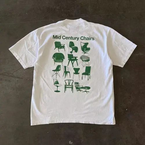 Japanese Brand Fuyuka x Kawa White casual retro chair print cotton t-shirt Size US L / EU 52-54 / 3 - 7 Thumbnail