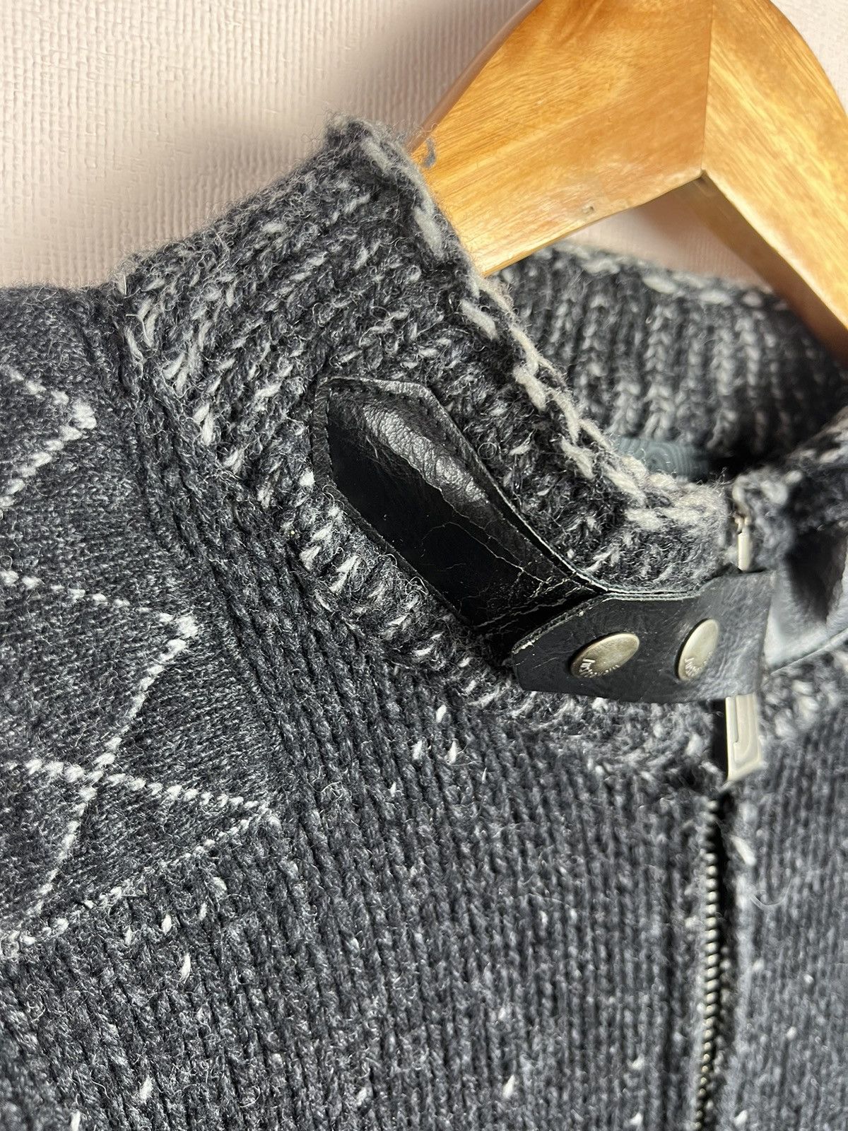 Just Cavalli Just Cavalli Thick Knit Charcoal Black Wool Zip Military Size US S / EU 44-46 / 1 - 3 Thumbnail