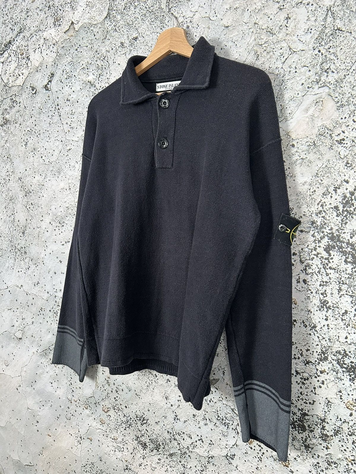 Stone Island Vintage Stone Island 90s Archive Polo Sweater Rare Designer Size US L / EU 52-54 / 3 - 2 Thumbnail