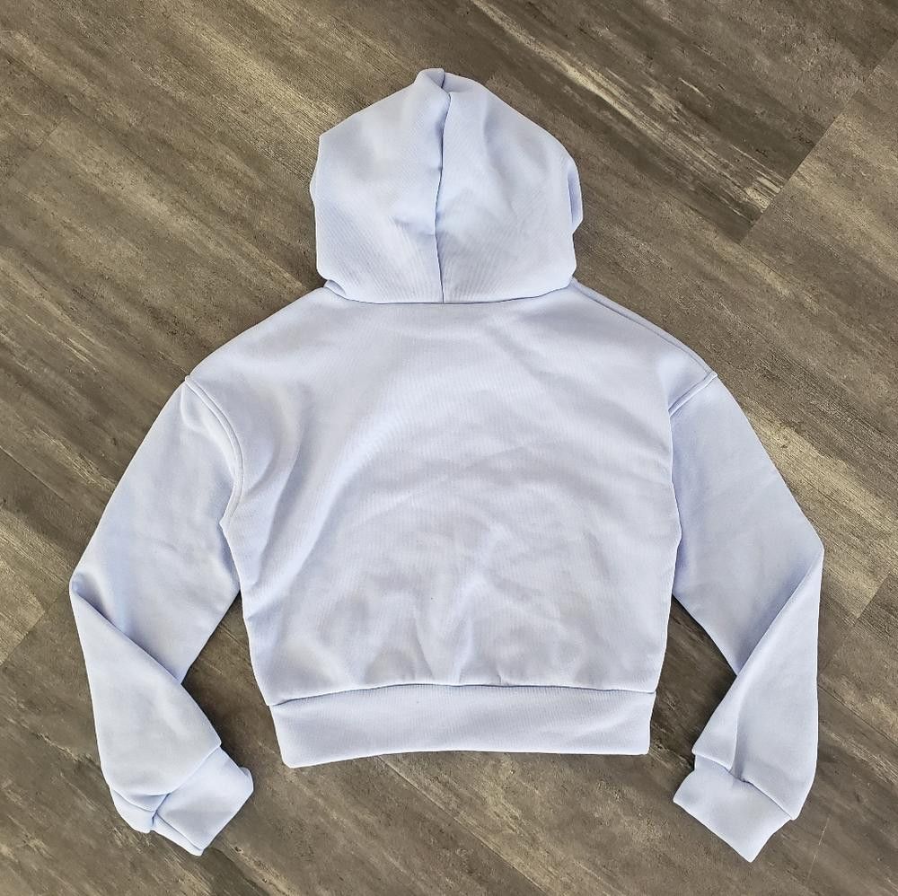 Shein Light Blue Basic Hoodie Long Sleeve Size 32" / US 10 / IT 46 - 2 Thumbnail