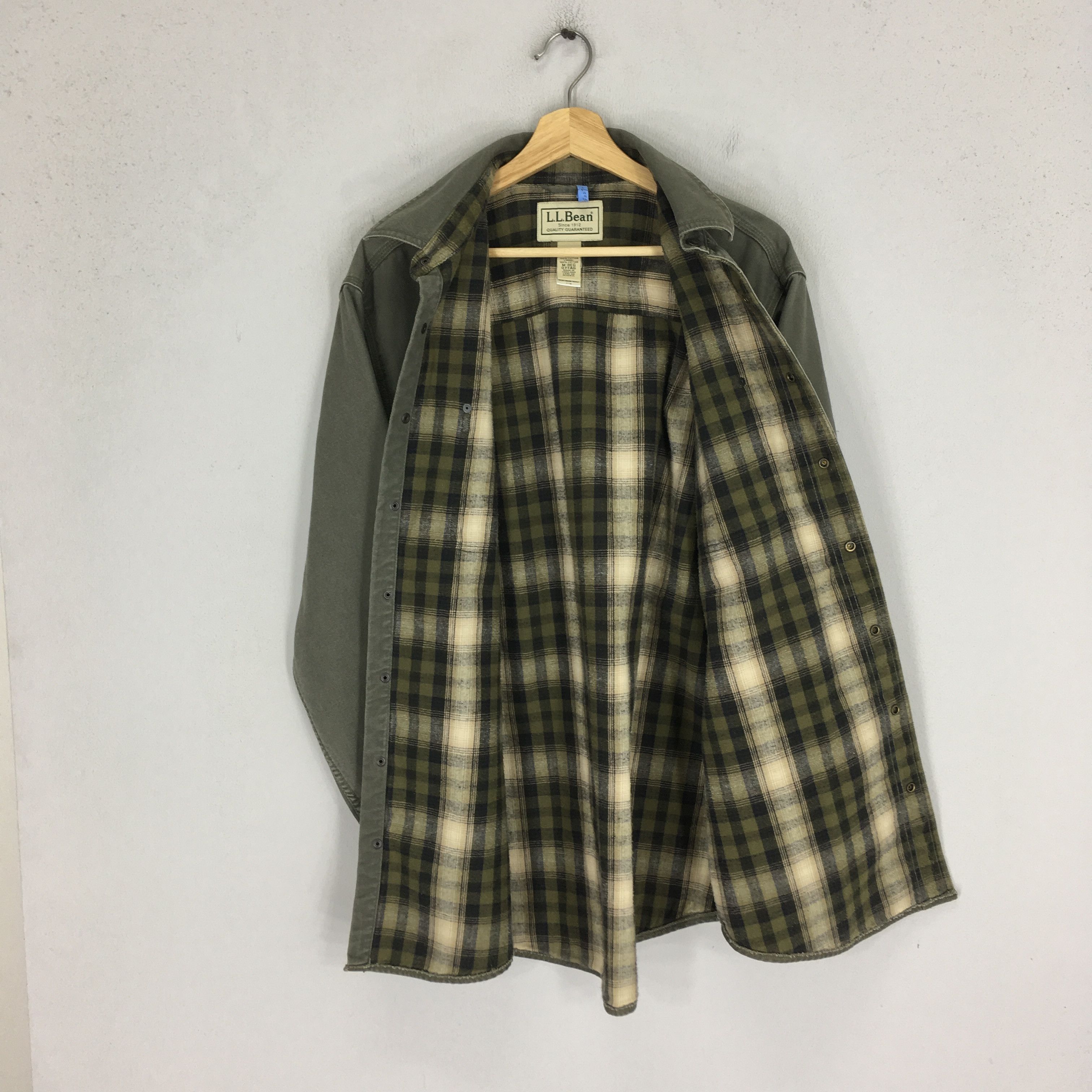 L.L. Bean Vintage 90s LL Bean Olive Green Duck Chore Jacket Workwear Size US M / EU 48-50 / 2 - 3 Thumbnail