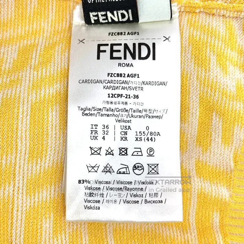 Fendi Fendi Yellow Knit Cardigan for Women . Size XS / US 0-2 / IT 36-38 - 7 Thumbnail
