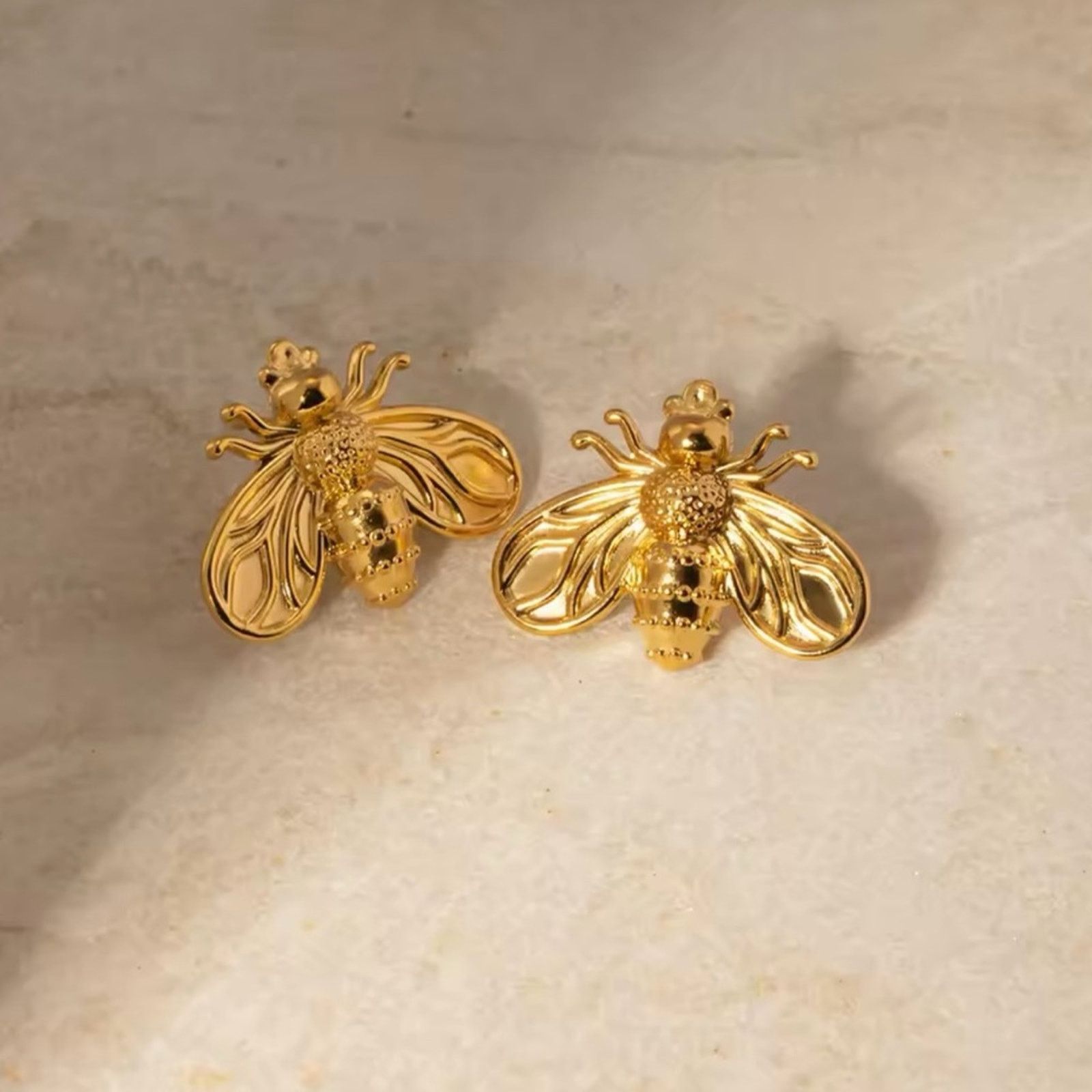 Other Gold Bee Designed Shiny Earrings For Women Size ONE SIZE - 3 Thumbnail