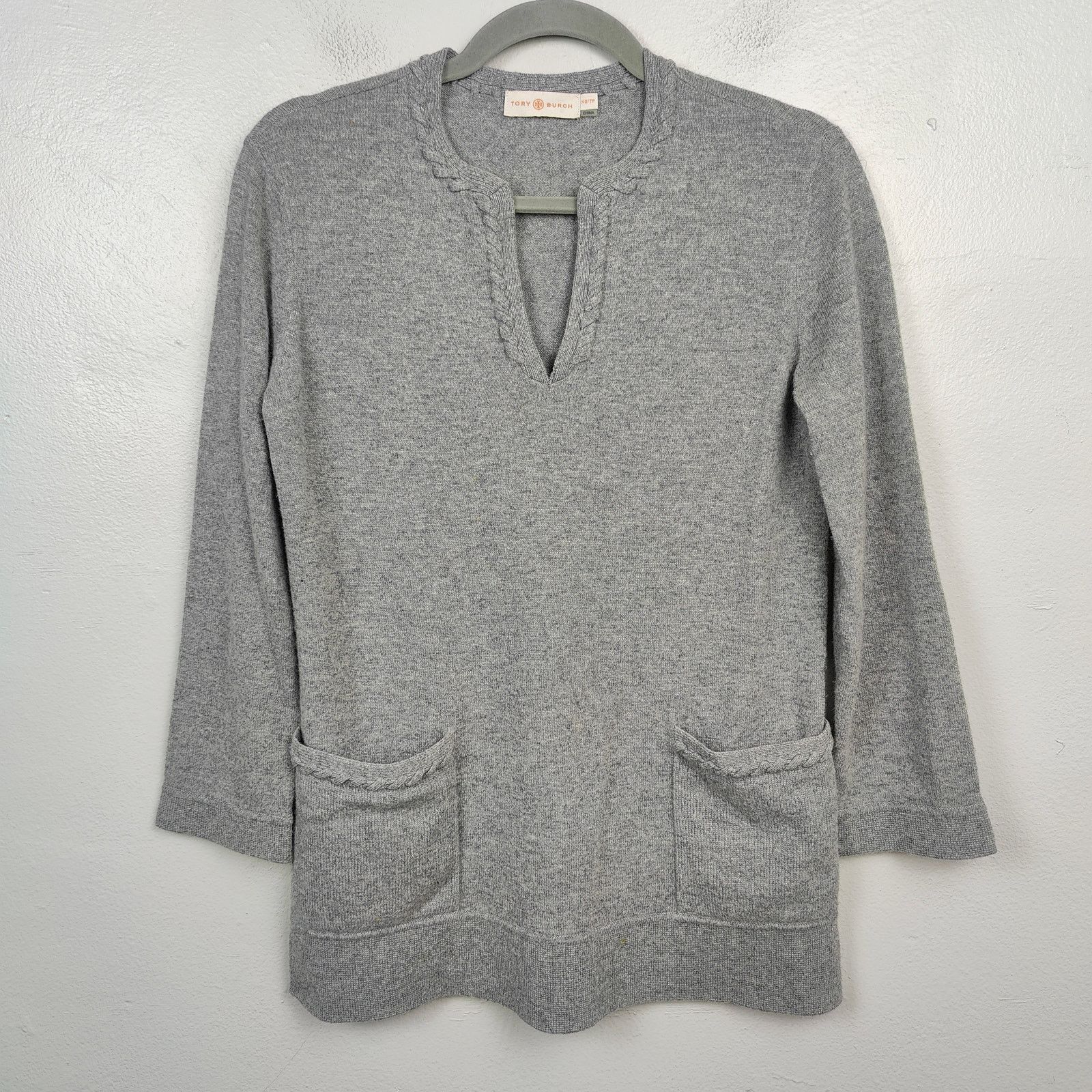 Tory Burch Tory Burch Cashmere Sweater Womens XS Gray Heather Size XS / US 0-2 / IT 36-38 - 1 Thumbnail