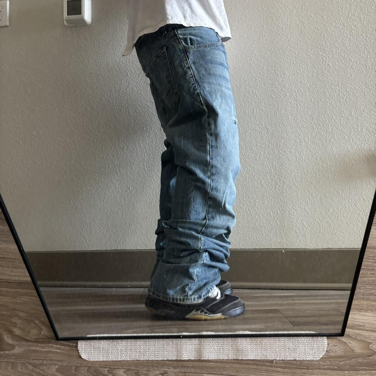 Japanese Brand Crazy Vintage Y2K/2000s Grunge Dark Wash Bootcut Denim Jeans! 36x34 Size US 36 / EU 52 - 2 Thumbnail