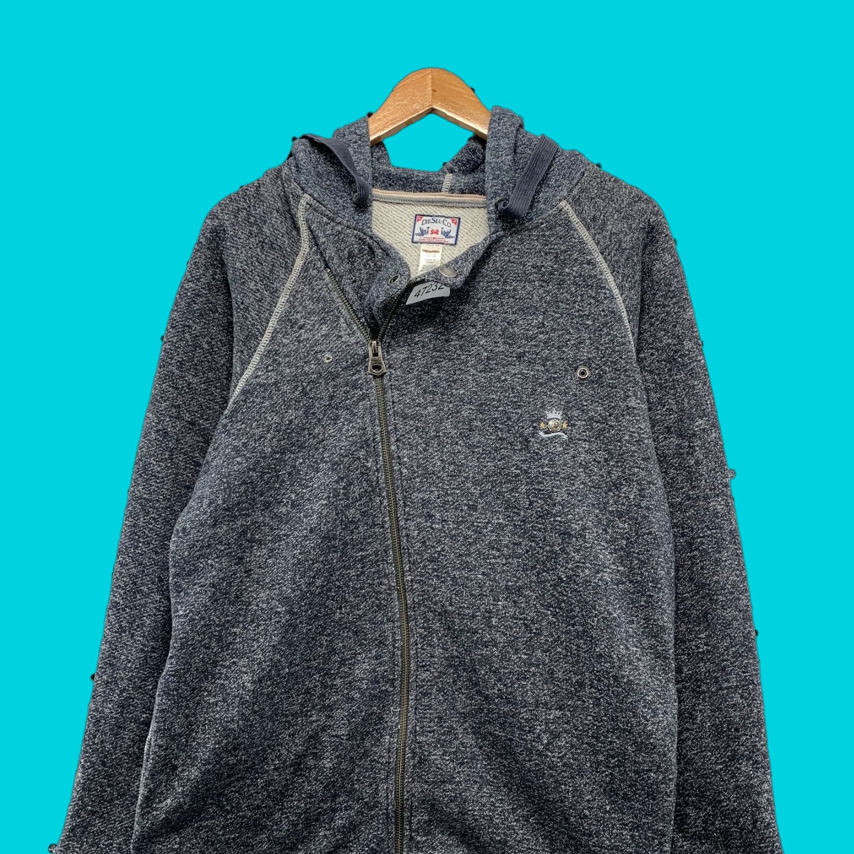 Diesel VINTAGE Diesel Hoodie Sweatshirt Mens XL Gray Asymmetrical Zipper Hooded Y2K Size US XL / EU 56 / 4 - 1 Thumbnail