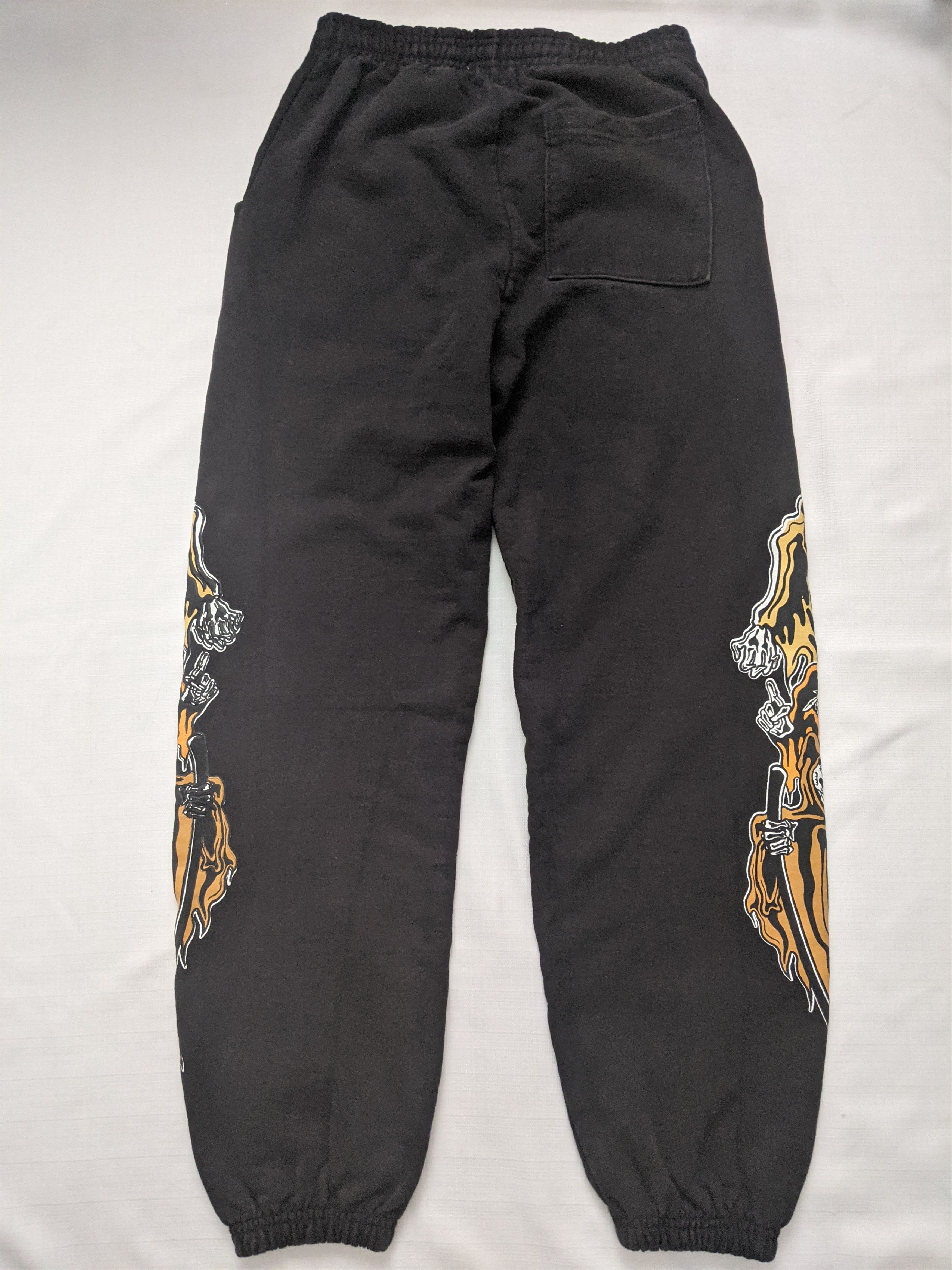 Warren Lotas Three Reaper Sweatpants Black Yellow Size US 27 - 8 Thumbnail