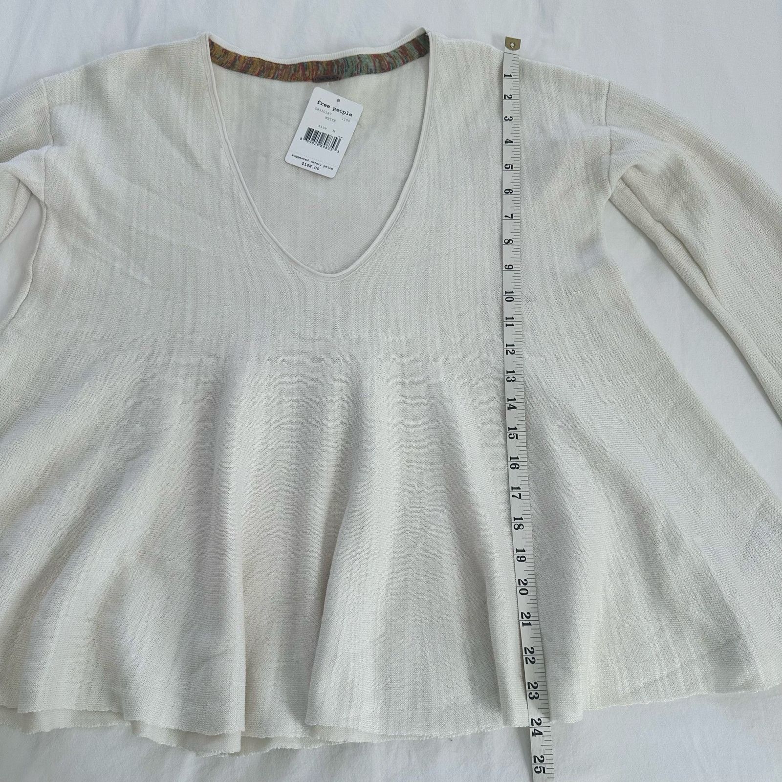 Free People Free People V Neck Knit Sweater Oversized Bell Sleeves Sz M Size M / US 6-8 / IT 42-44 - 5 Thumbnail