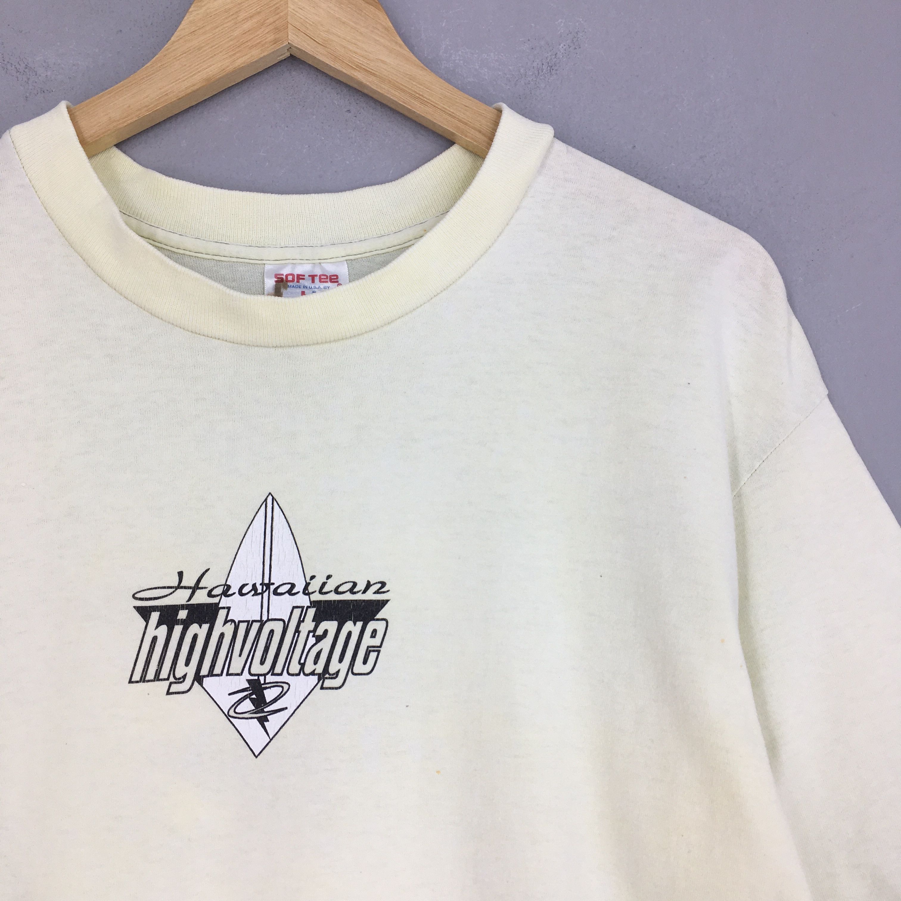 Vintage Vintage Hawaiian High Voltage Blue Angel Surfing Tees Large Size US L / EU 52-54 / 3 - 3 Thumbnail