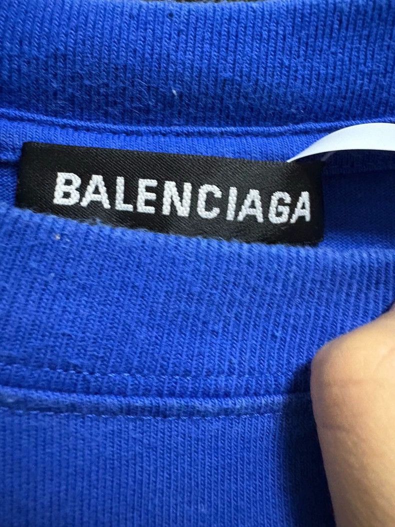 Balenciaga Balenciaga Electric Blue 2417 Logo Short Sleeve T-Shirt Si Size US M / EU 48-50 / 2 - 3 Thumbnail