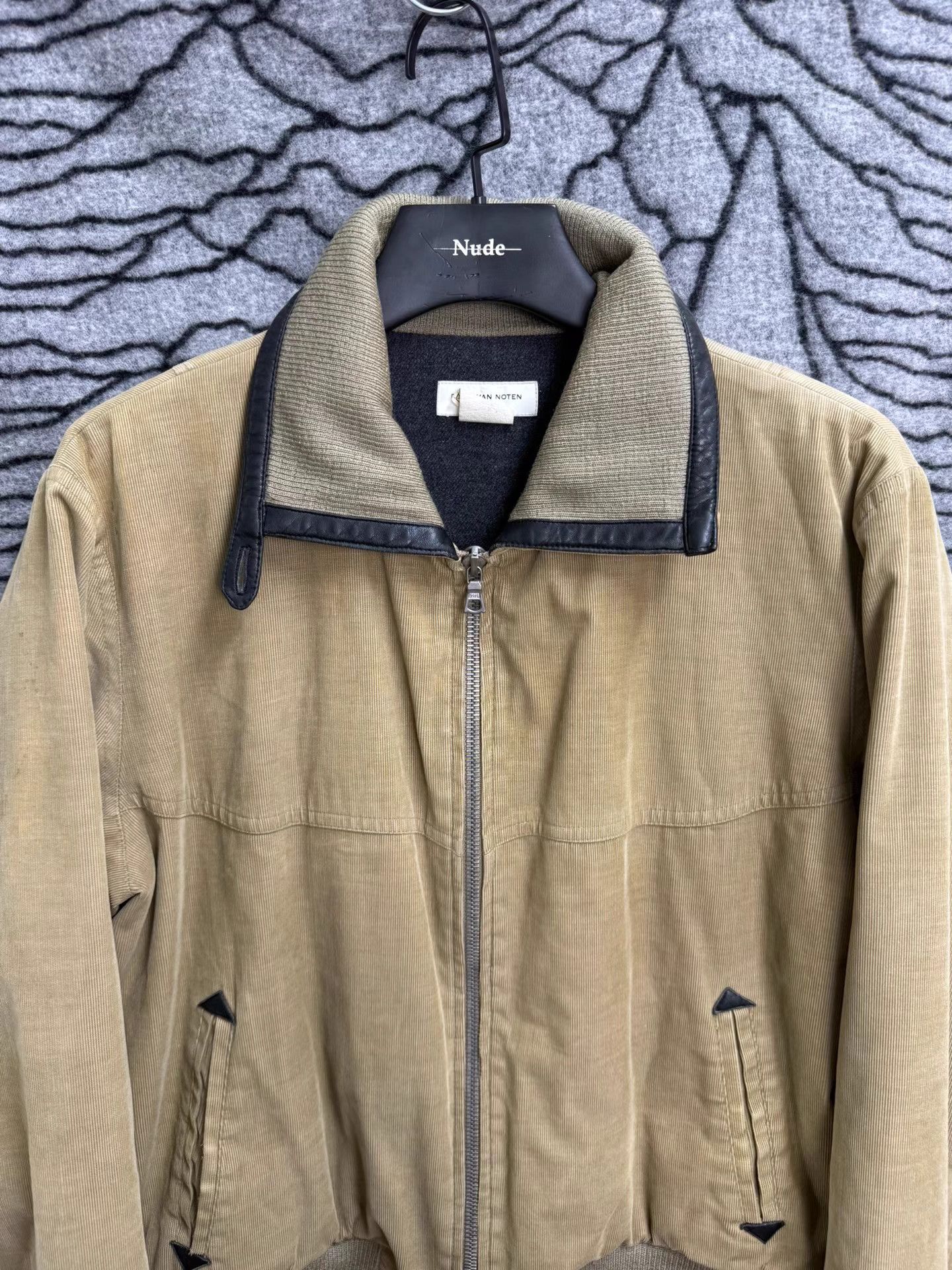 Dries Van Noten DRIES VAN NOTEN Corduroy Leather Panel Elastic Jacket K20 Size US M / EU 48-50 / 2 - 5 Thumbnail