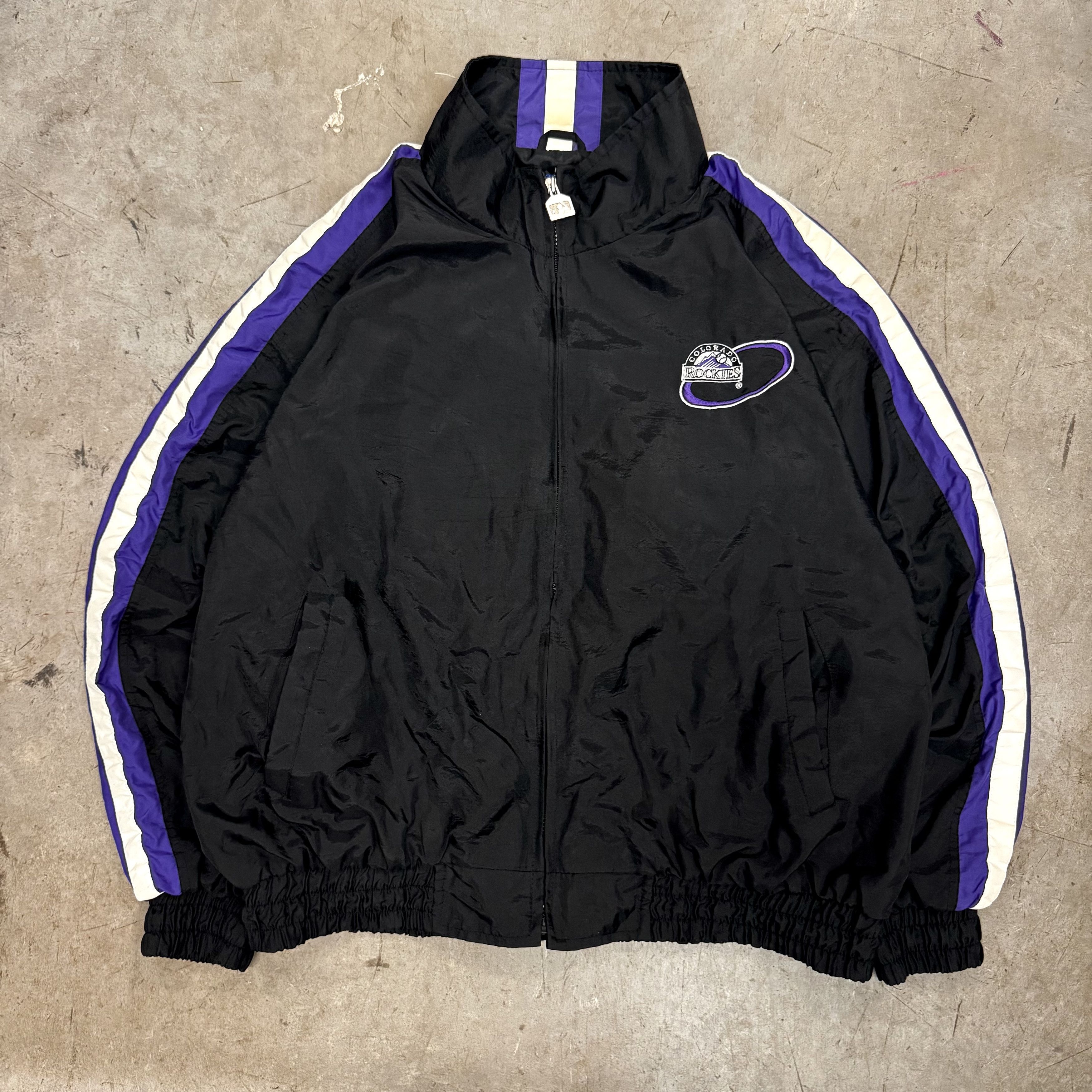 MLB VTG Colorado Rockies Logo Track Jacket Lightweight Baseball Size US XXL / EU 58 / 5 - 1 Thumbnail