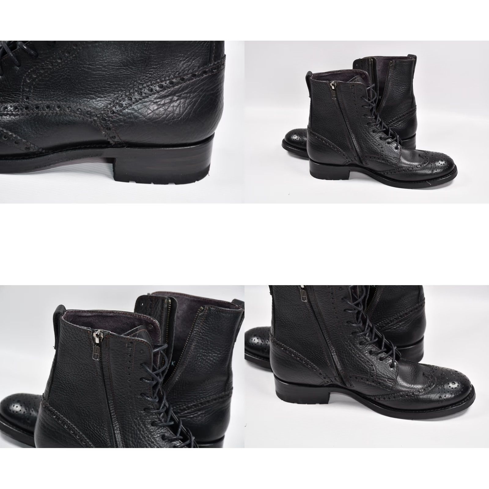 Vintage Sendra Western Boots Lace Up Black Leather Men's 8.5 US Size - Leather 100% Raw-Tex? Size US 9 / EU 42 - 8 Thumbnail