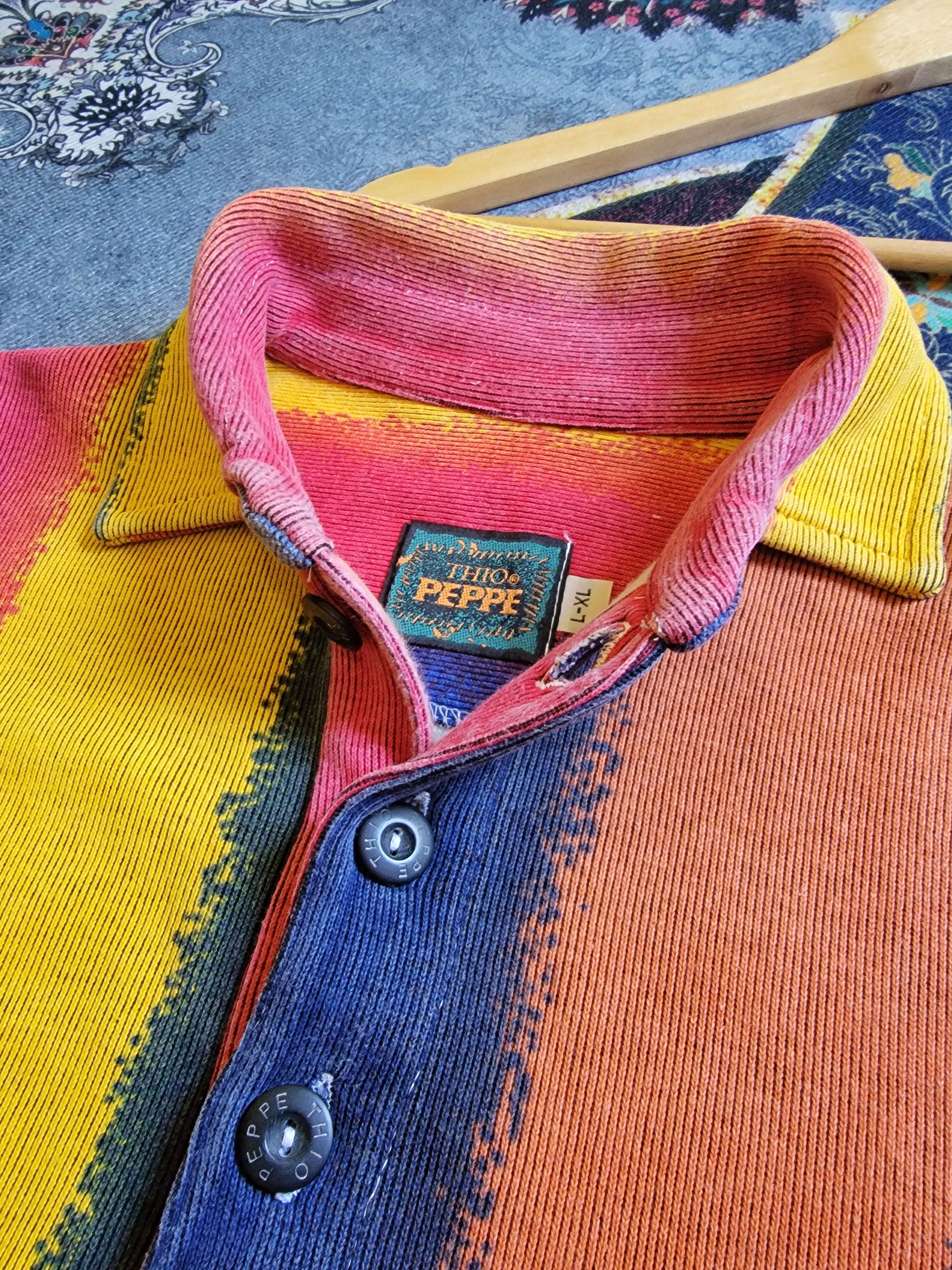 Vintage Vintage Crazy Rare 90's Thio Peppe multicolour vertical Size US XL / EU 56 / 4 - 3 Thumbnail