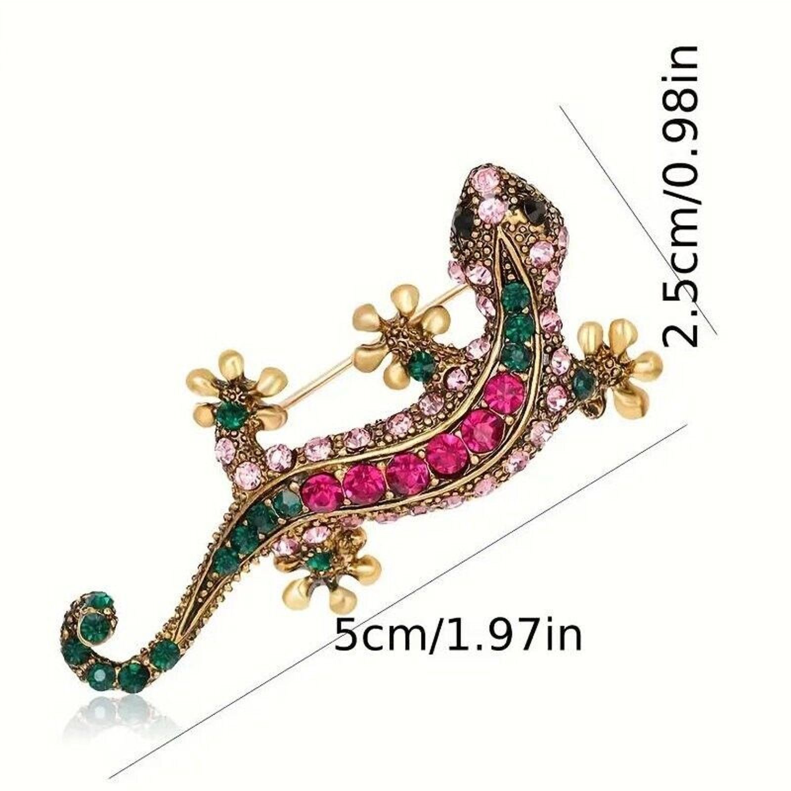 Other Gecko Lizard Salamander Rhinestone Brooch •18K YGP Size ONE SIZE - 5 Thumbnail