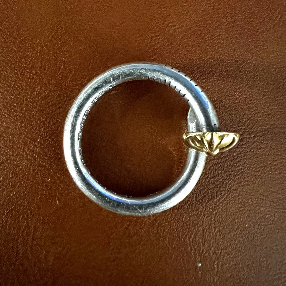 image of Chrome Hearts Cross Ball Silver/gold Combination Ring, Men's